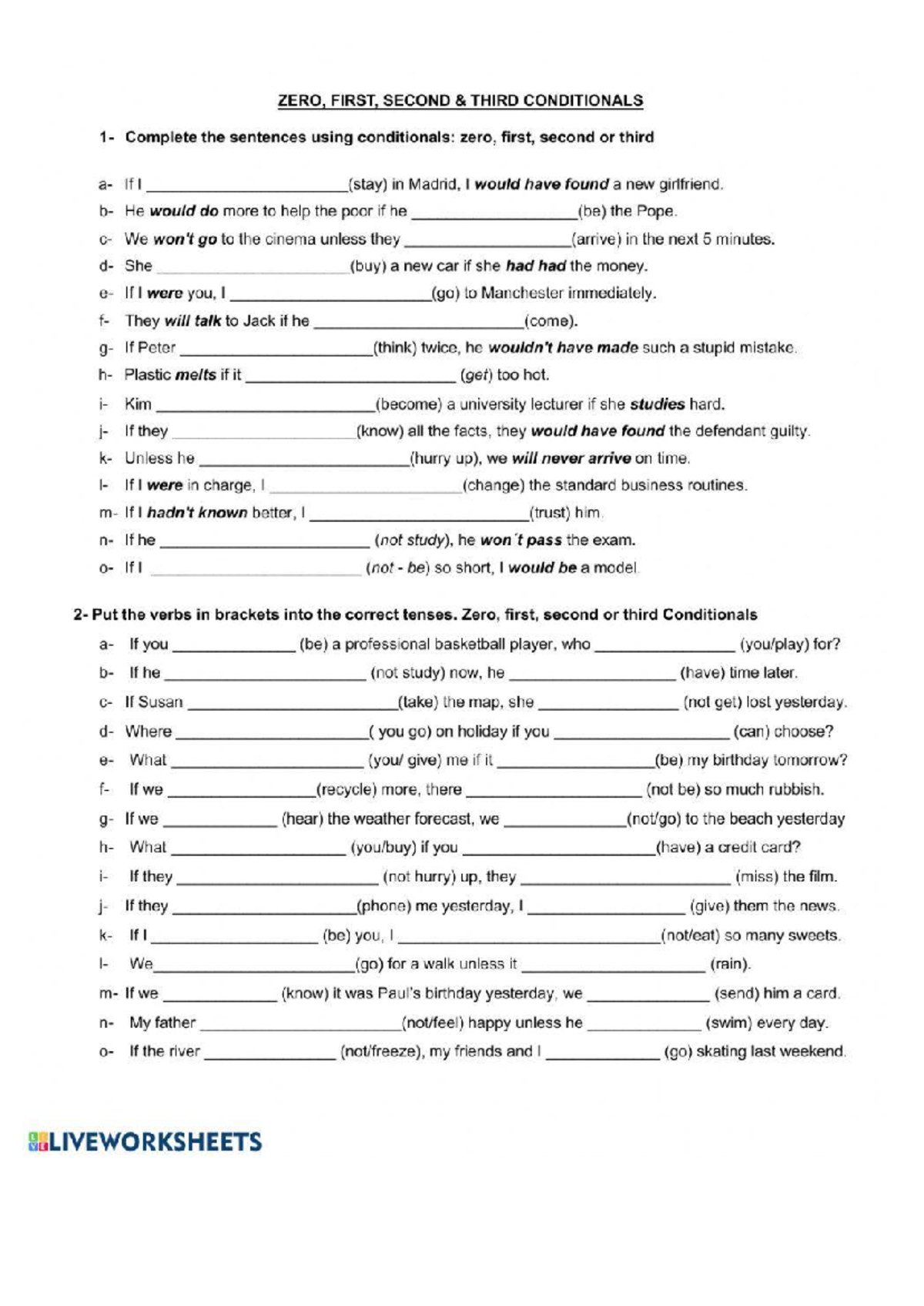 Conditionals - Códigos y Ejercicios para Practicar - Studocu