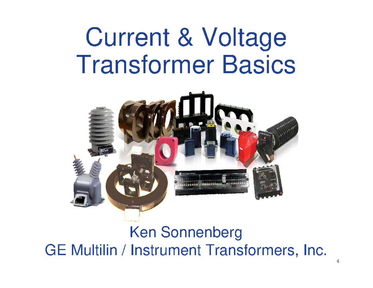 Current & Voltage Transformer Basics: CT & VT Key Concepts - Studocu