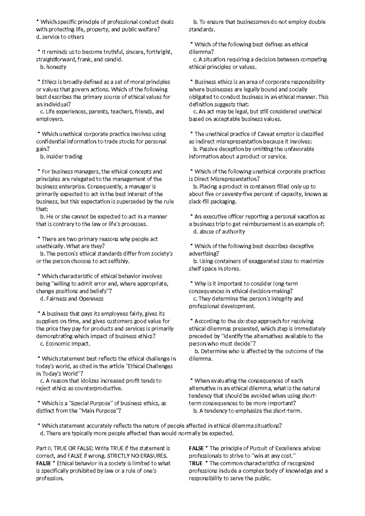 Ethics and Professional Conduct: Key Principles and Dilemmas (INB 763 ...