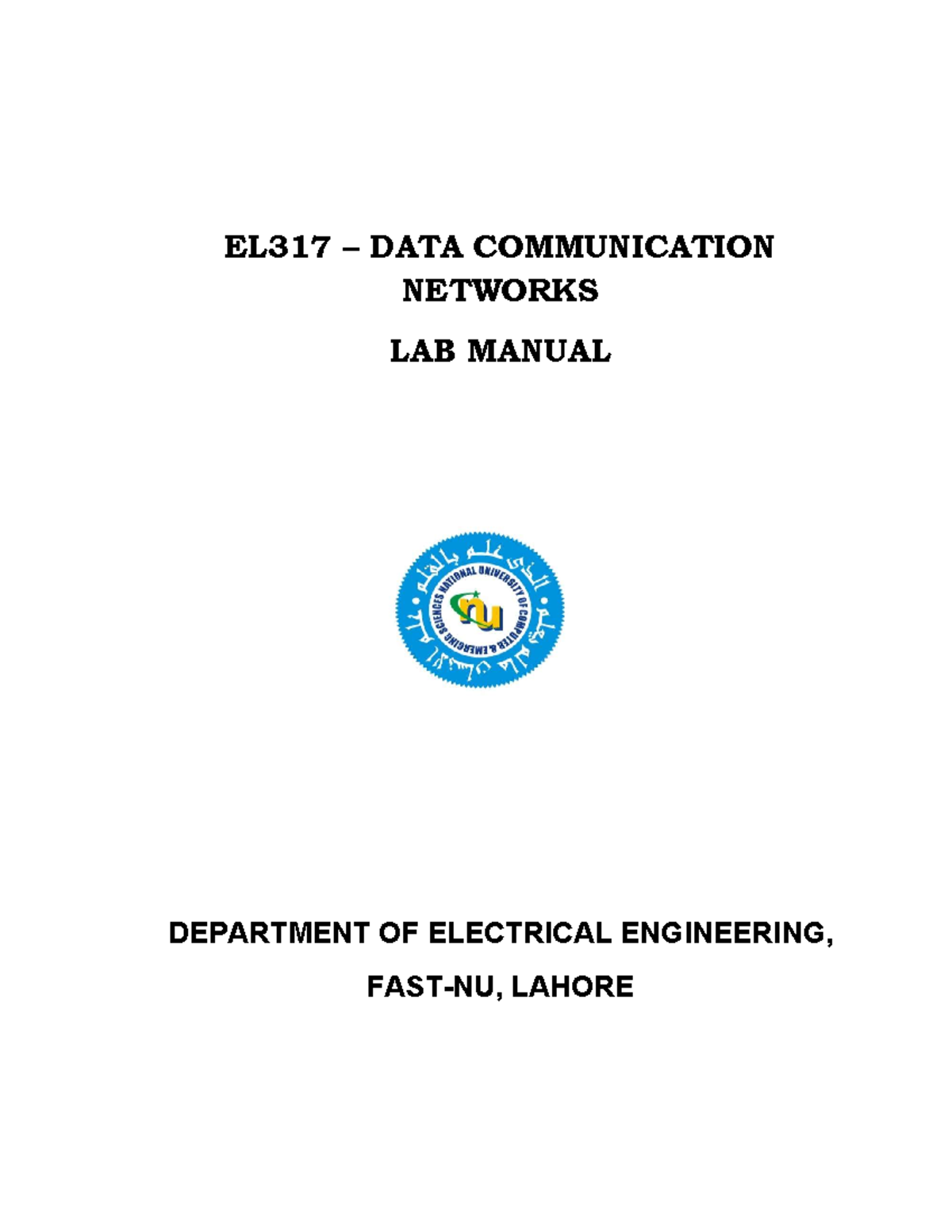 DCN Lab Manual pdf with lab codes - EL317 – DATA COMMUNICATION NETWORKS ...