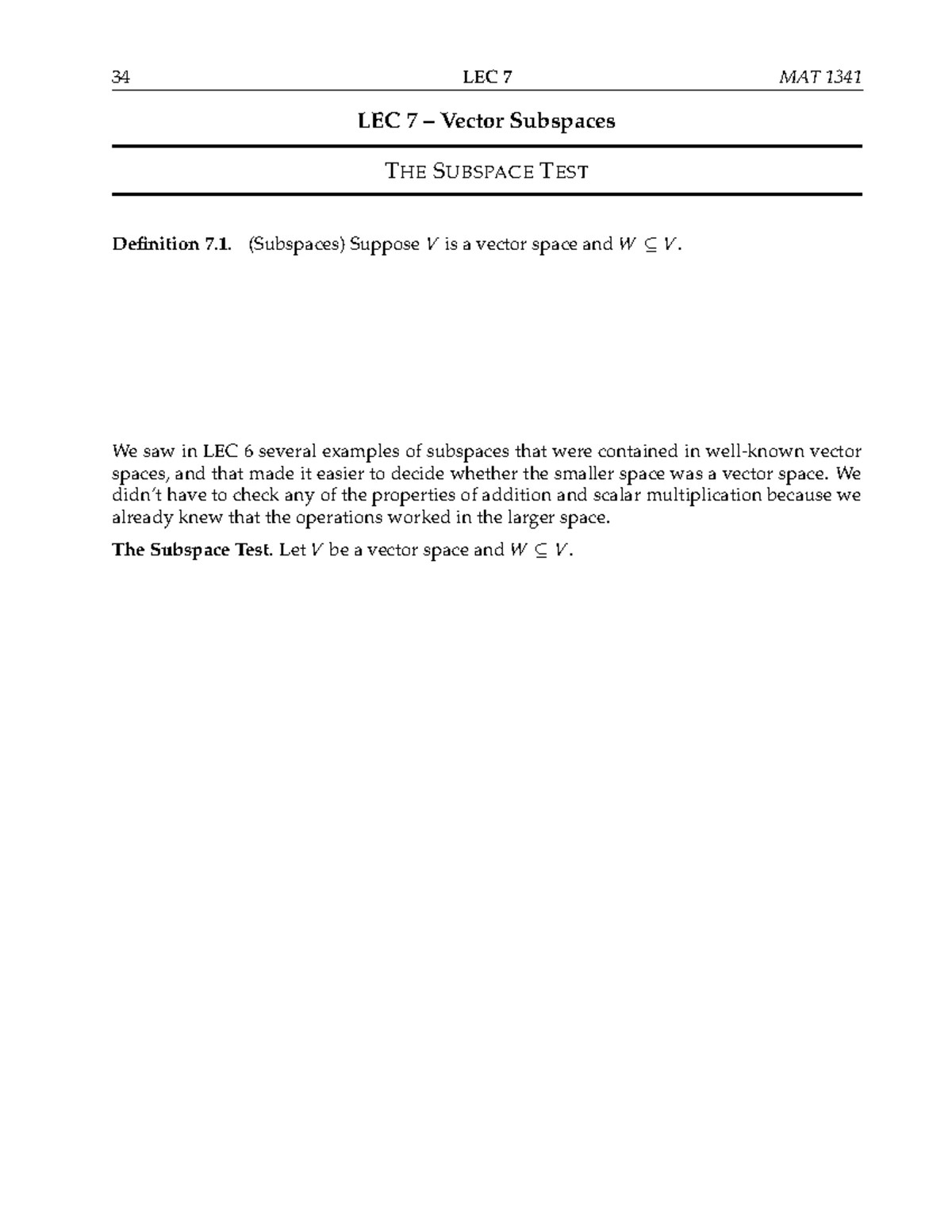 MAT 1341 Spring 2025 DGD Workbook for Linear Algebra - Studocu