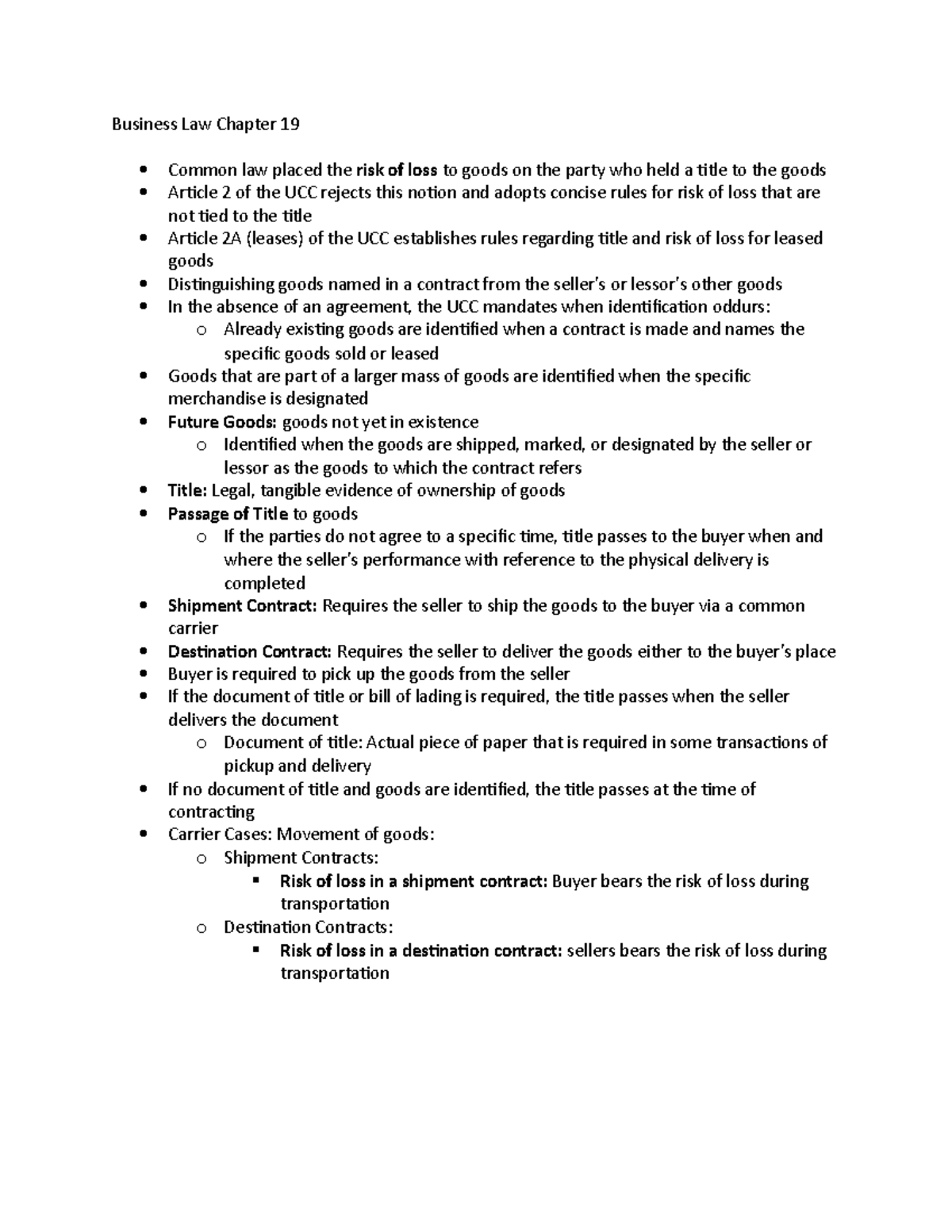 Business Law Chapter 19 - Studocu
