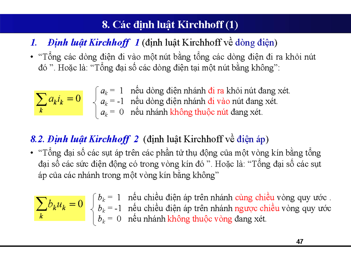 ELE1318 - Các Định Luật Kirchhoff và Phương Pháp Phân Tích Mạch Điện ...