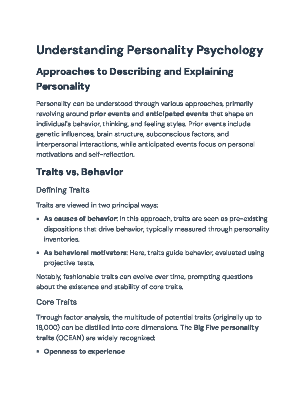 Understanding Personality Psychology: Approaches and Traits Analysis ...