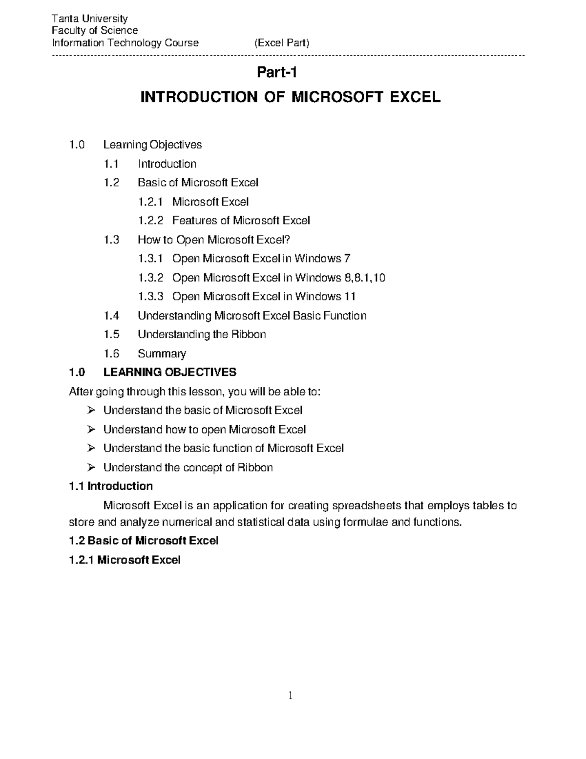 introduction-to-excel-1-faculty-of-science-information-technology