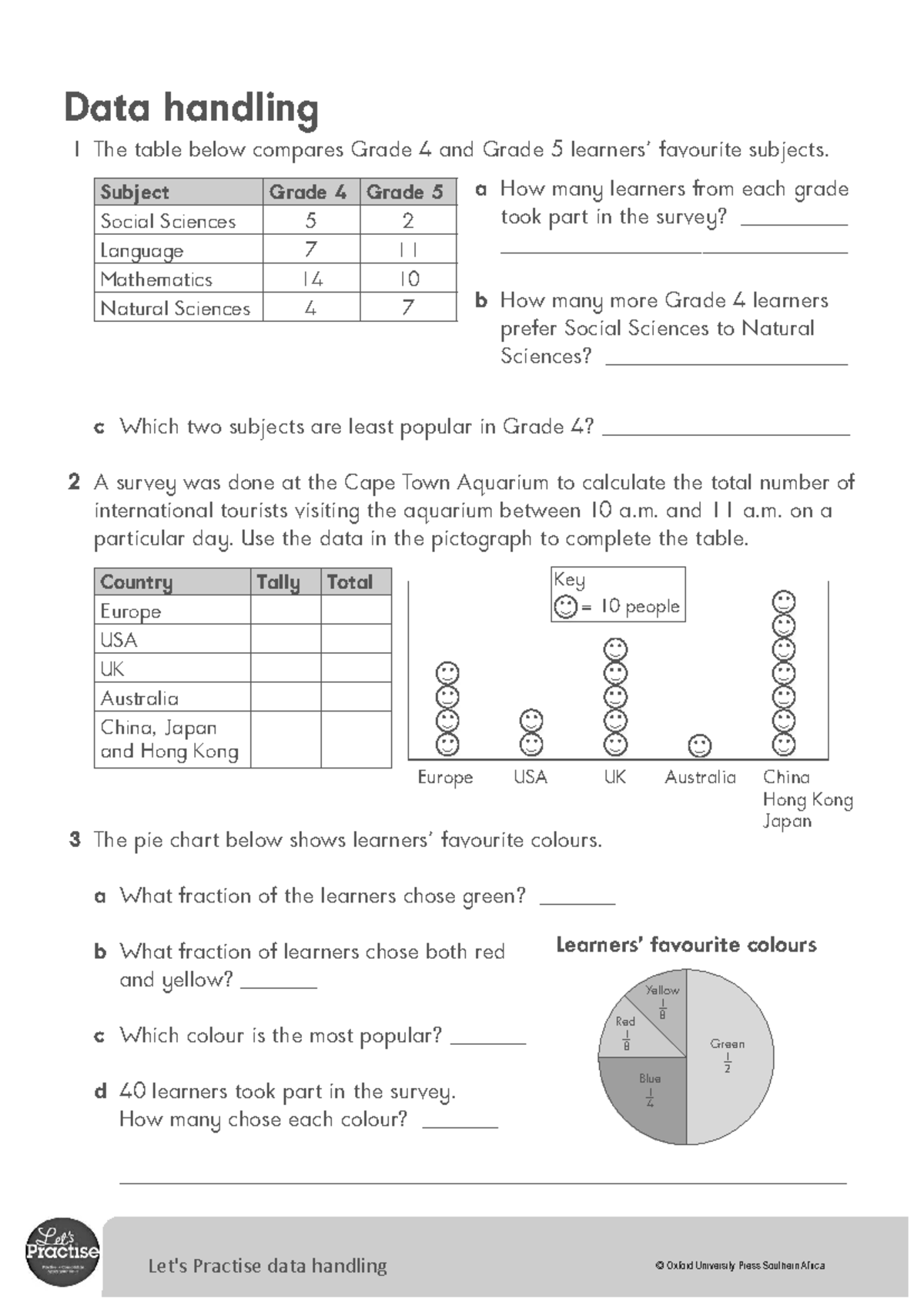 Grade 4 Mathematics: Practise Data Handling with OUP - Studocu