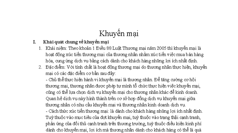 Khuyến mại - bài tập tình huống - Document Preview