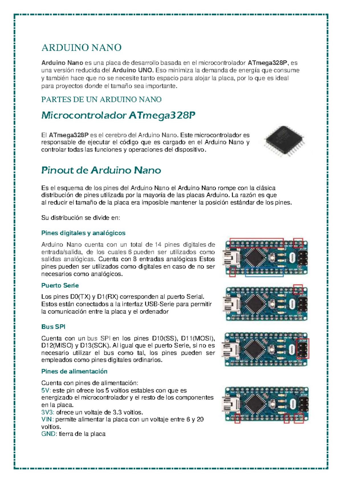 Arduino NANO: Guía Completa sobre el Microcontrolador ATmega328P - Studocu