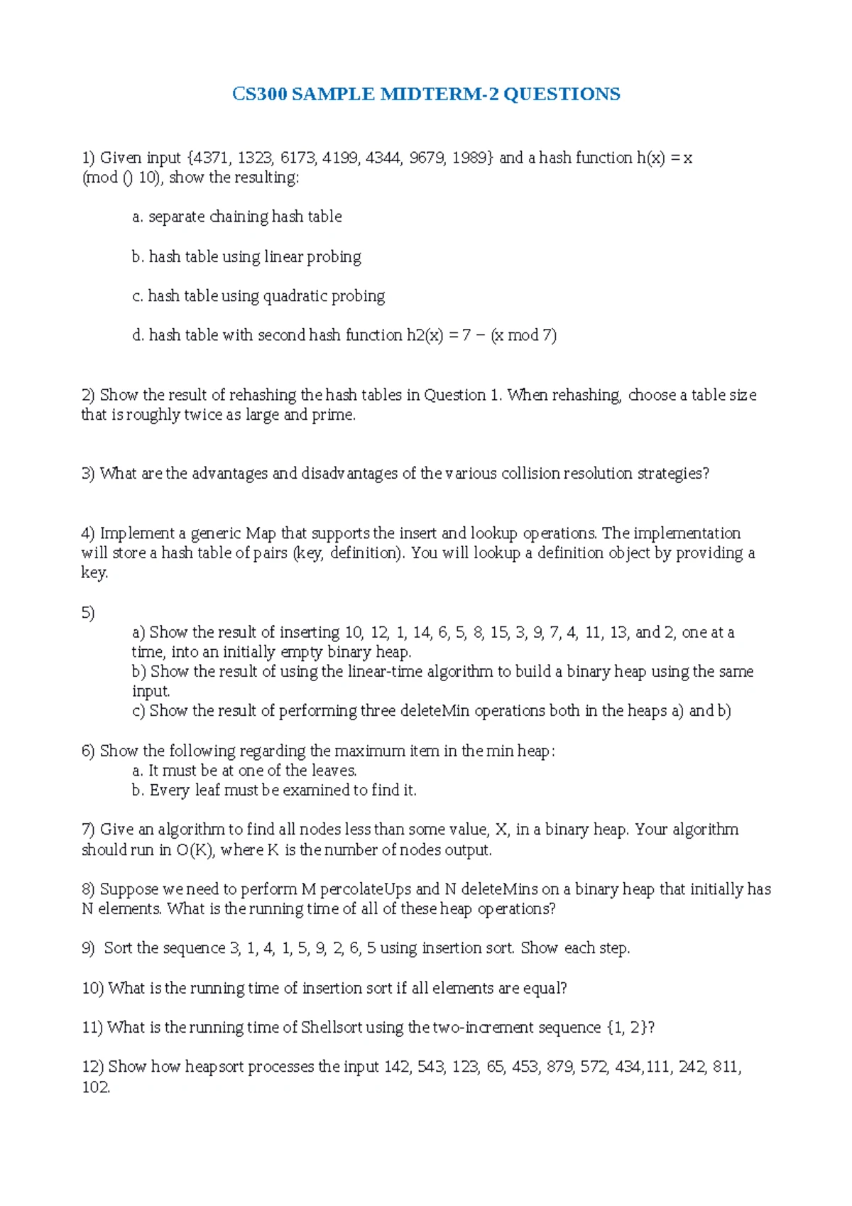 Binary Tree Operations and Solutions - CS101 Final Exam Notes - Studocu