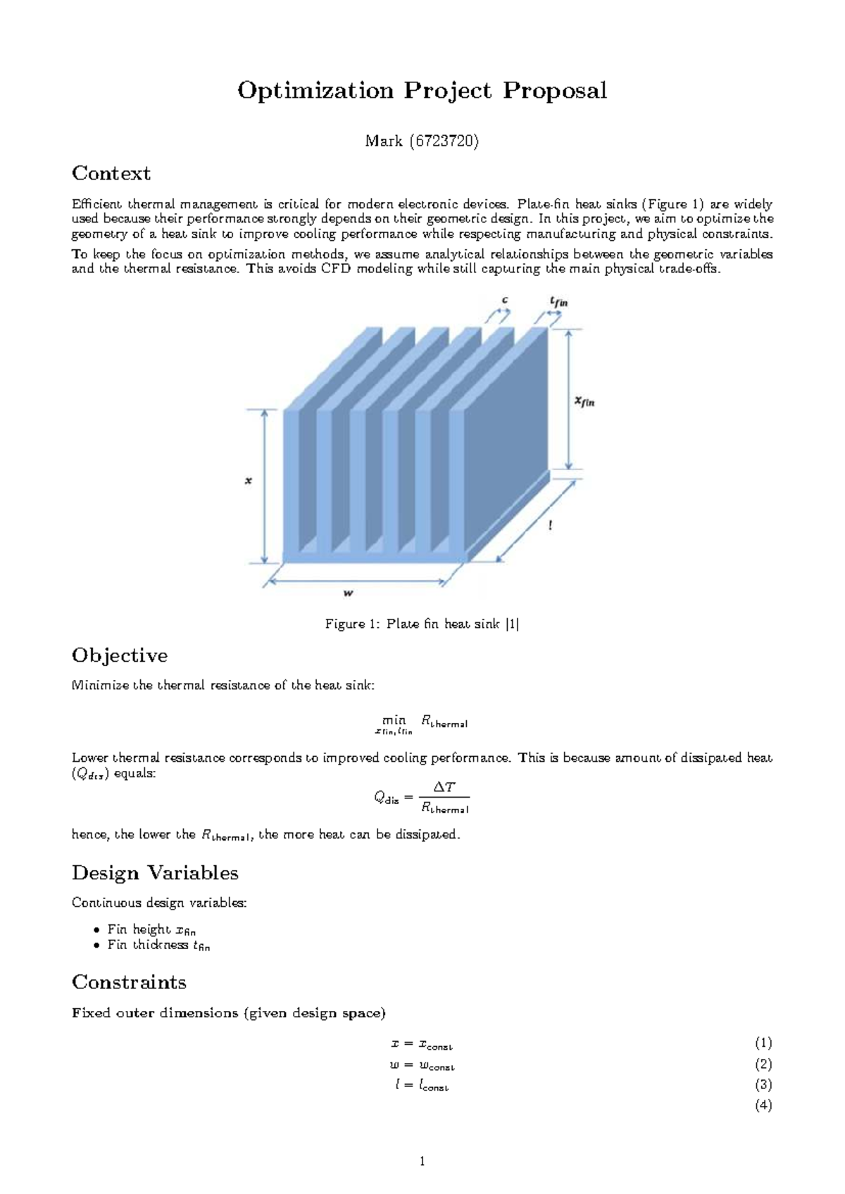 Optimization Project Proposal (6723720): Heat Sink Design - Studeersnel