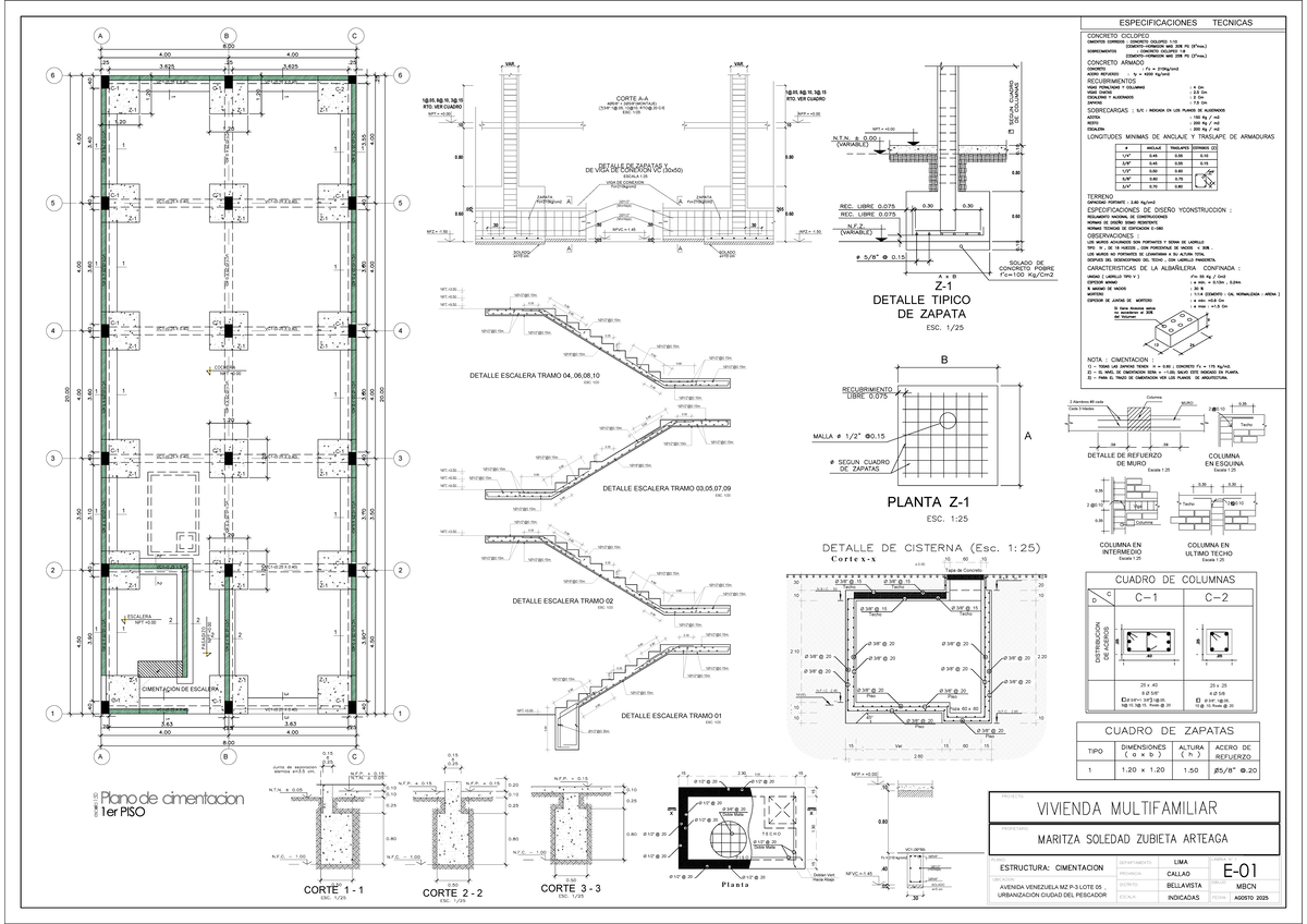 Cimentación Corregido - Detalles Técnicos y Especificaciones - Studocu