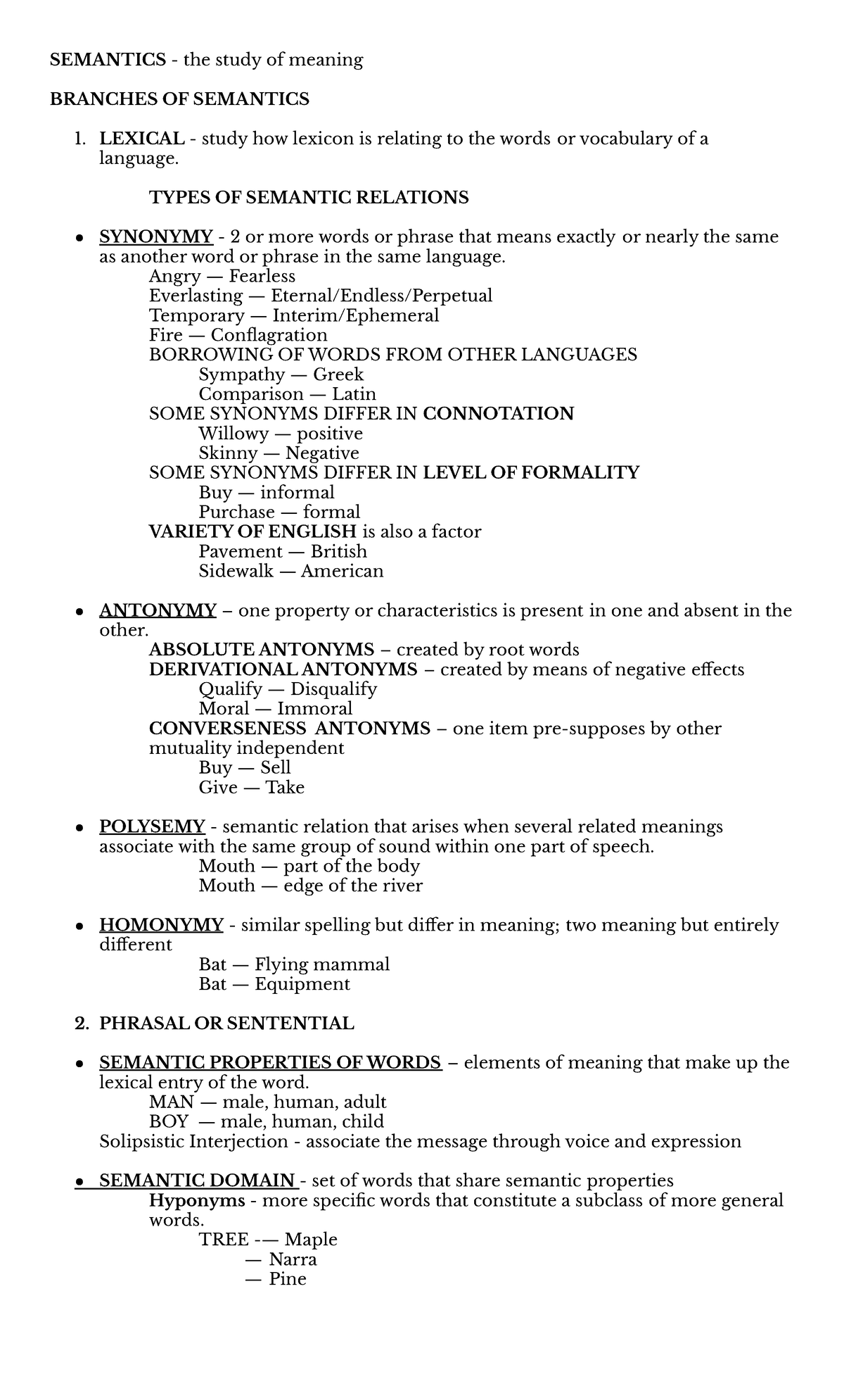Semantics, Figures OF Speech, Syntax Lecture Notes - BSED English ...