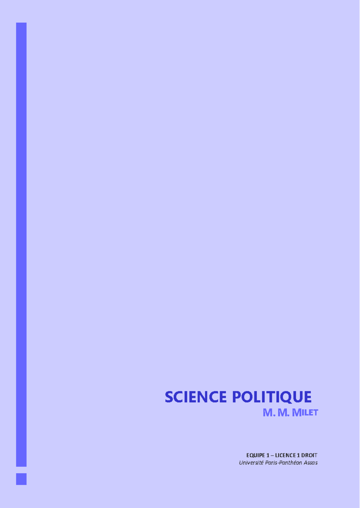 SCIENCE POLITIQUE S2 - Leçon sur la Nature et les Enjeux de la ...