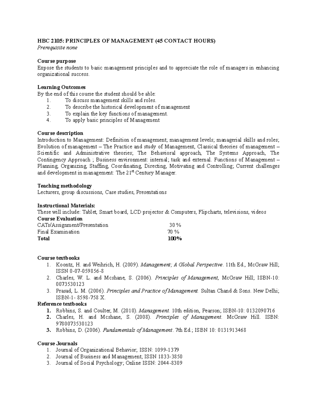 HBC 2105 Final Exam Study Notes: Principles of Management Overview ...