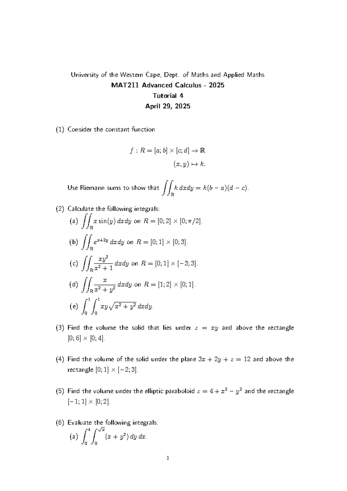 2025 MAT211 Advanced Calculus Tutorial 3: Critical Points & Extrema ...