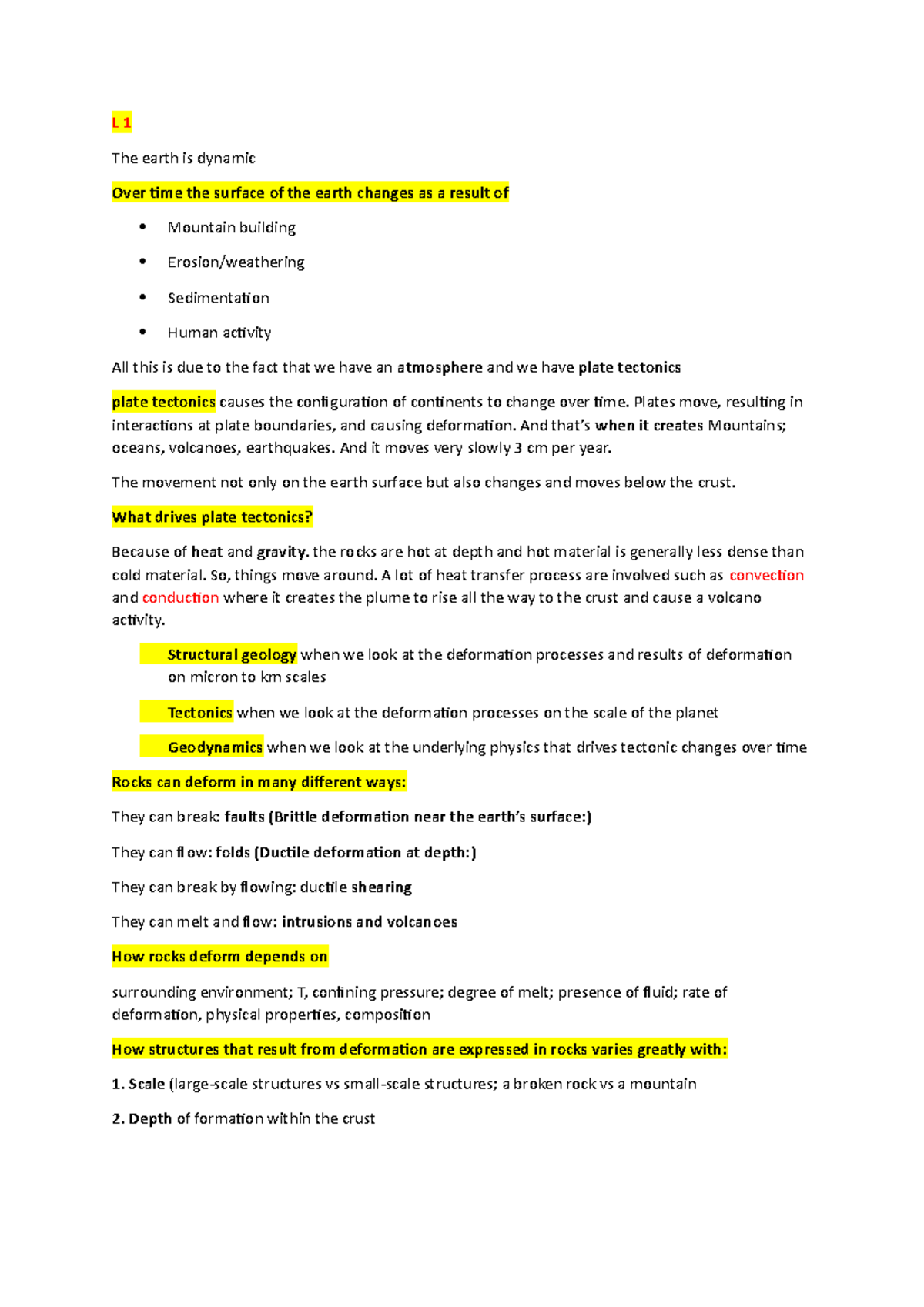 Structural Geology and Tectonics Lecture Notes: Key Concepts and ...