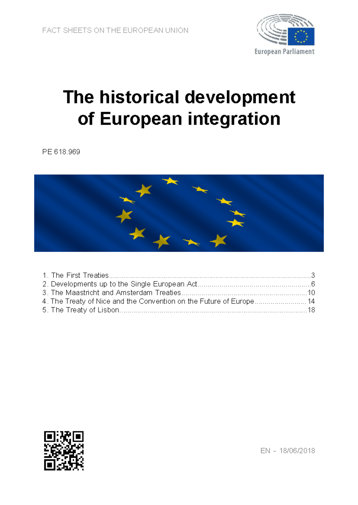 Fact Sheets on the History of EU Integration PE 618.969 - Studocu