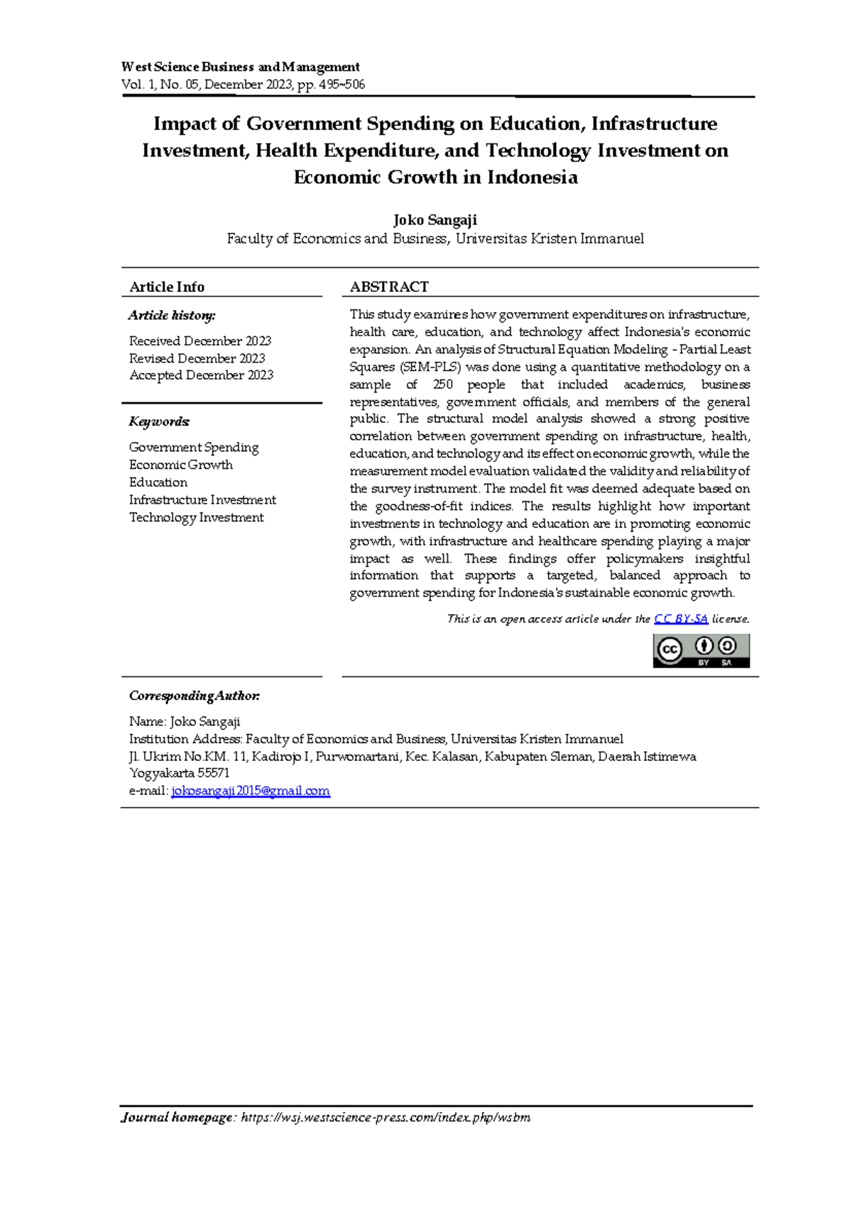 Impact of Gov. Spending on Education & Economic Growth in Indonesia ...