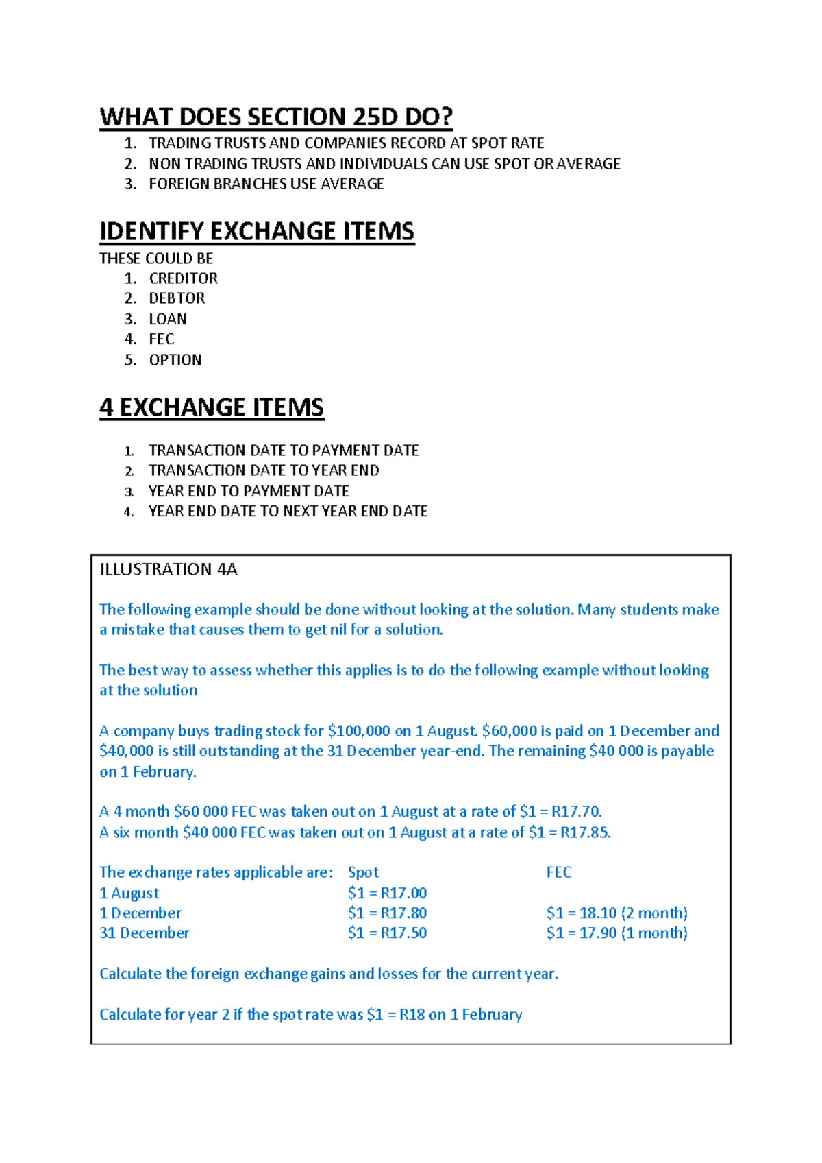 1A Forex Basics Notes: Understanding Section 25D and Exchange Items ...