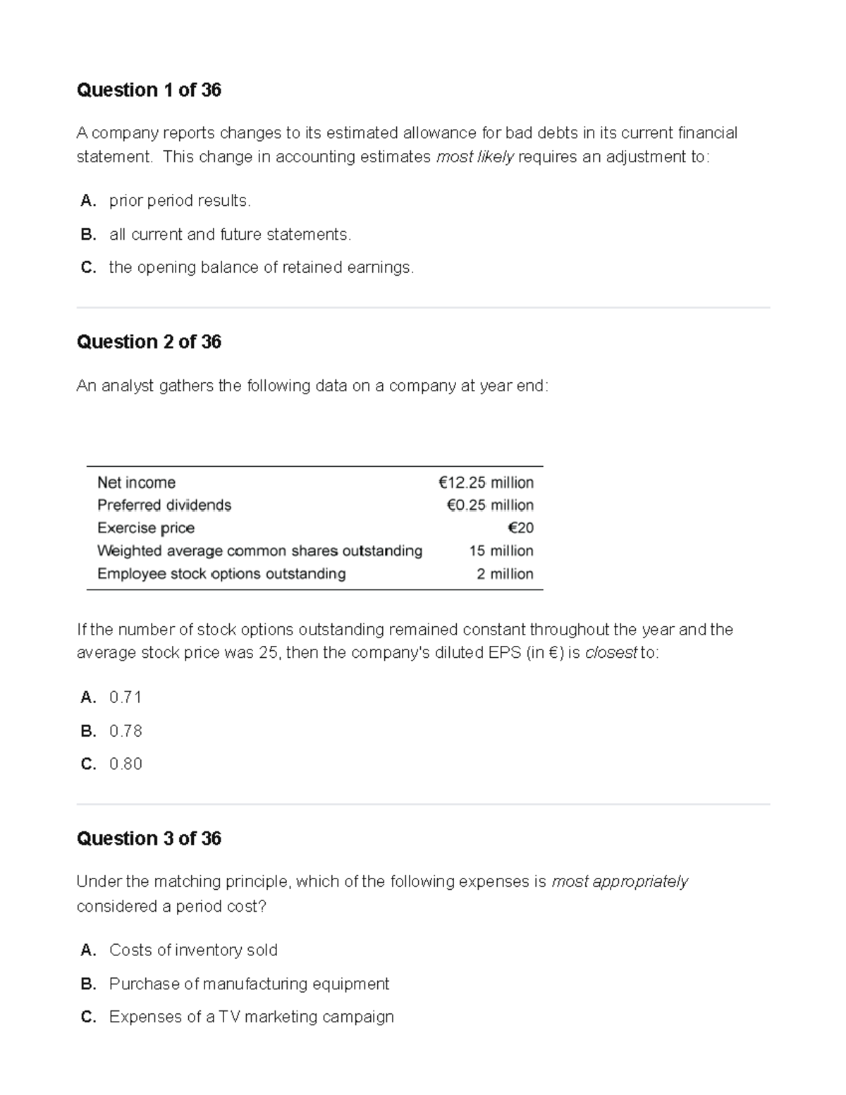 Analyzing Income Statements - Questions for Course Code: FIN 101 - Studocu