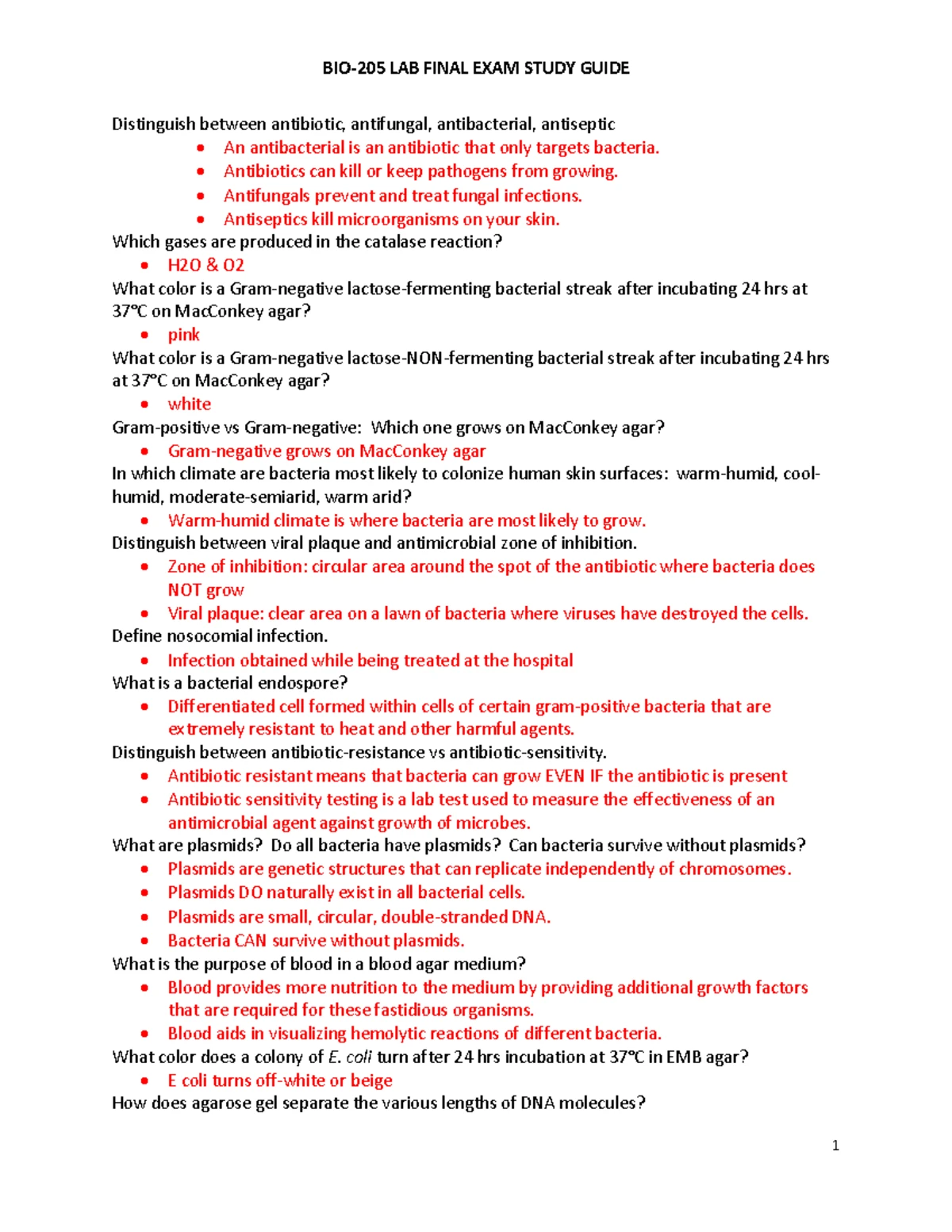 BIO205L Final Exam Study Guide: Bacterial Genetics & Immunology - Studocu