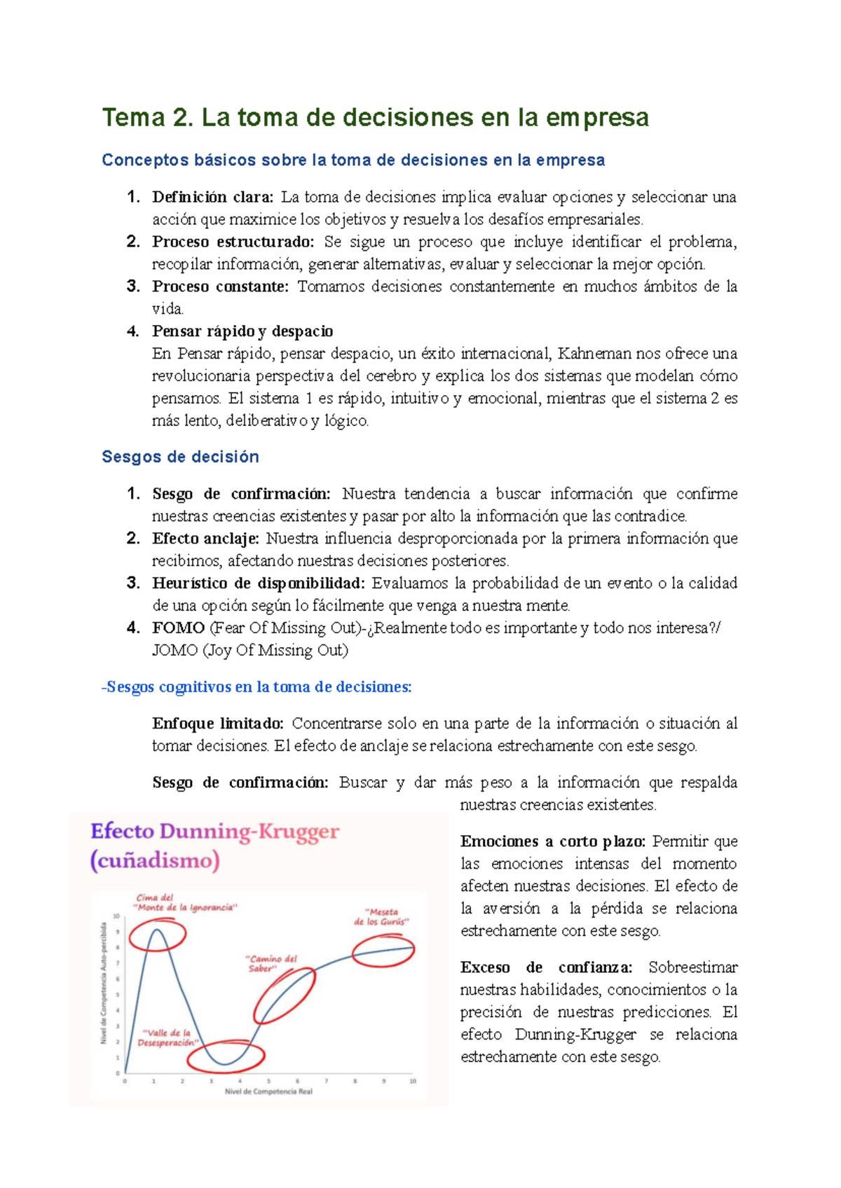 Tema 2: Toma de Decisiones en la Empresa - Conceptos Clave y Procesos ...
