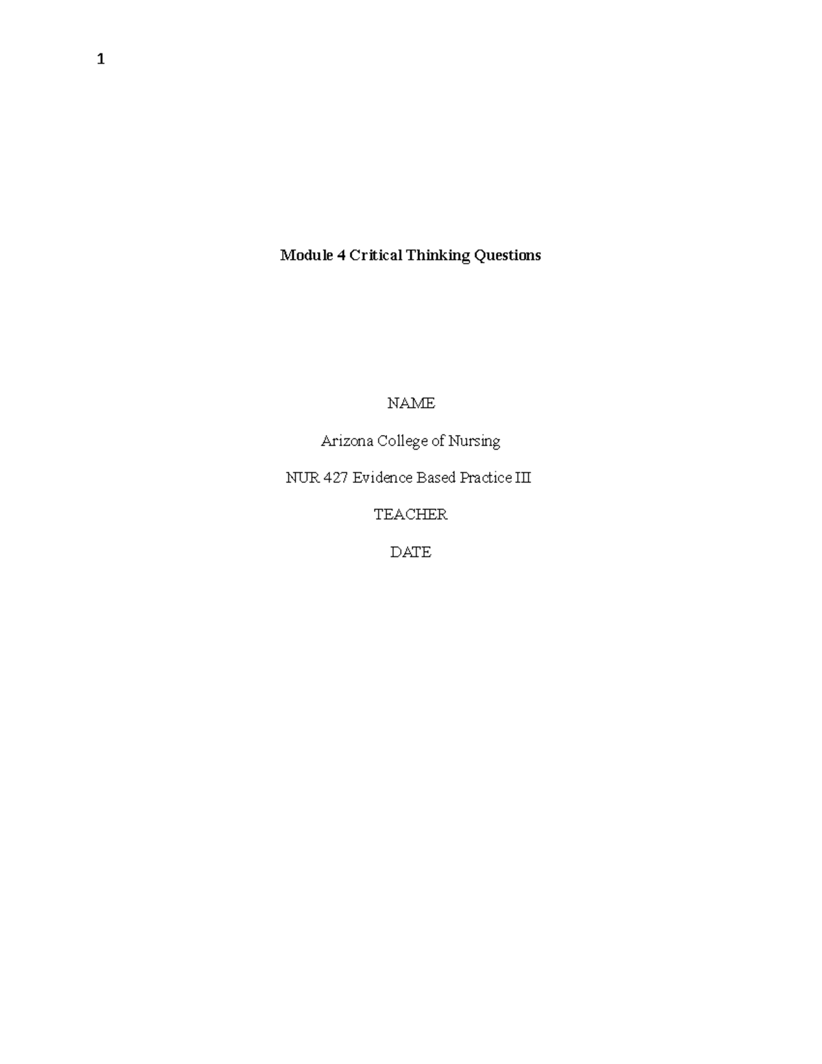Module 4 Critical Thinking Questions - Module 4 Critical Thinking ...