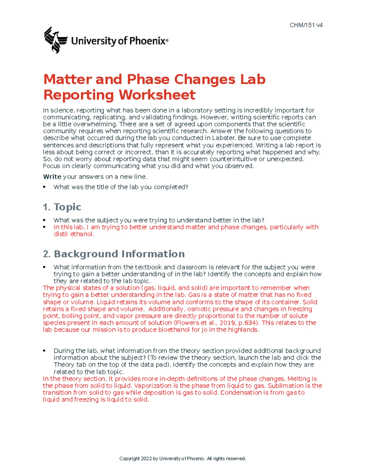 CHM/151 v4 Week 3 Equilibrium Lab Report: Observations & Findings - Studocu