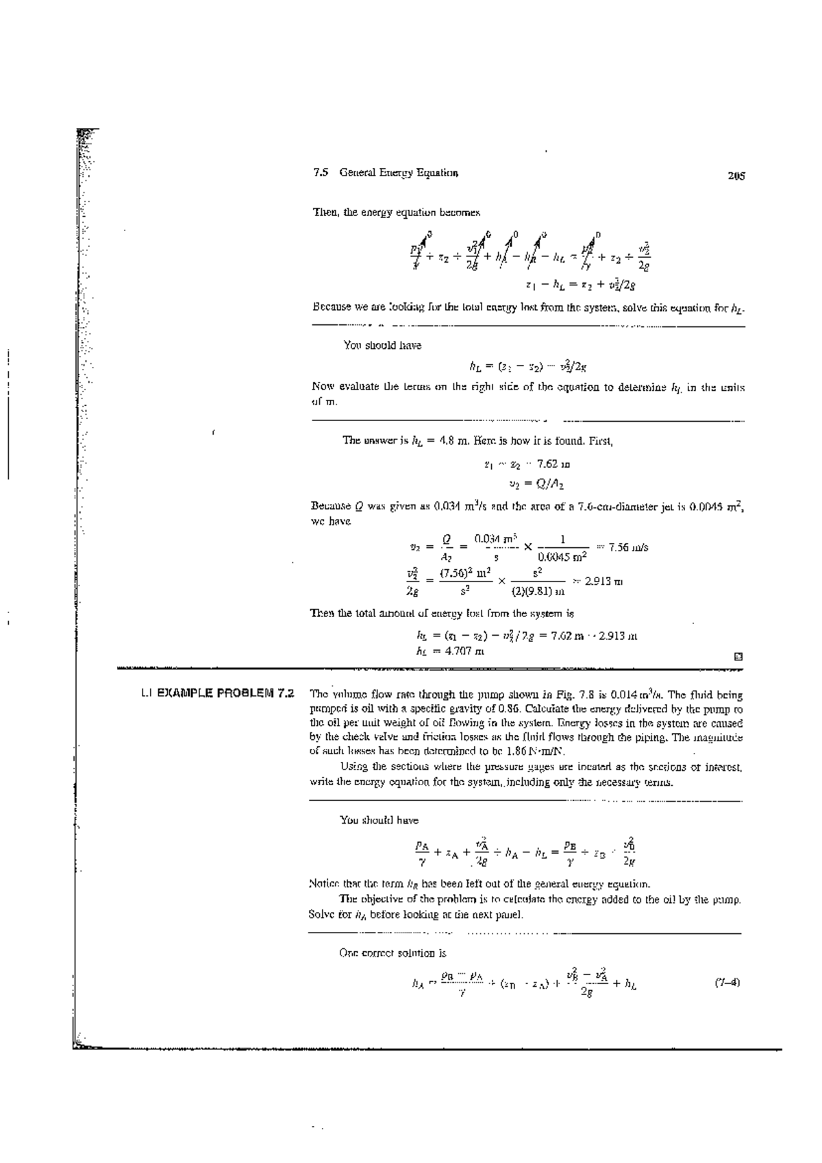 217-218 - Fluids: General Energy Equation Analysis and Example Problem ...