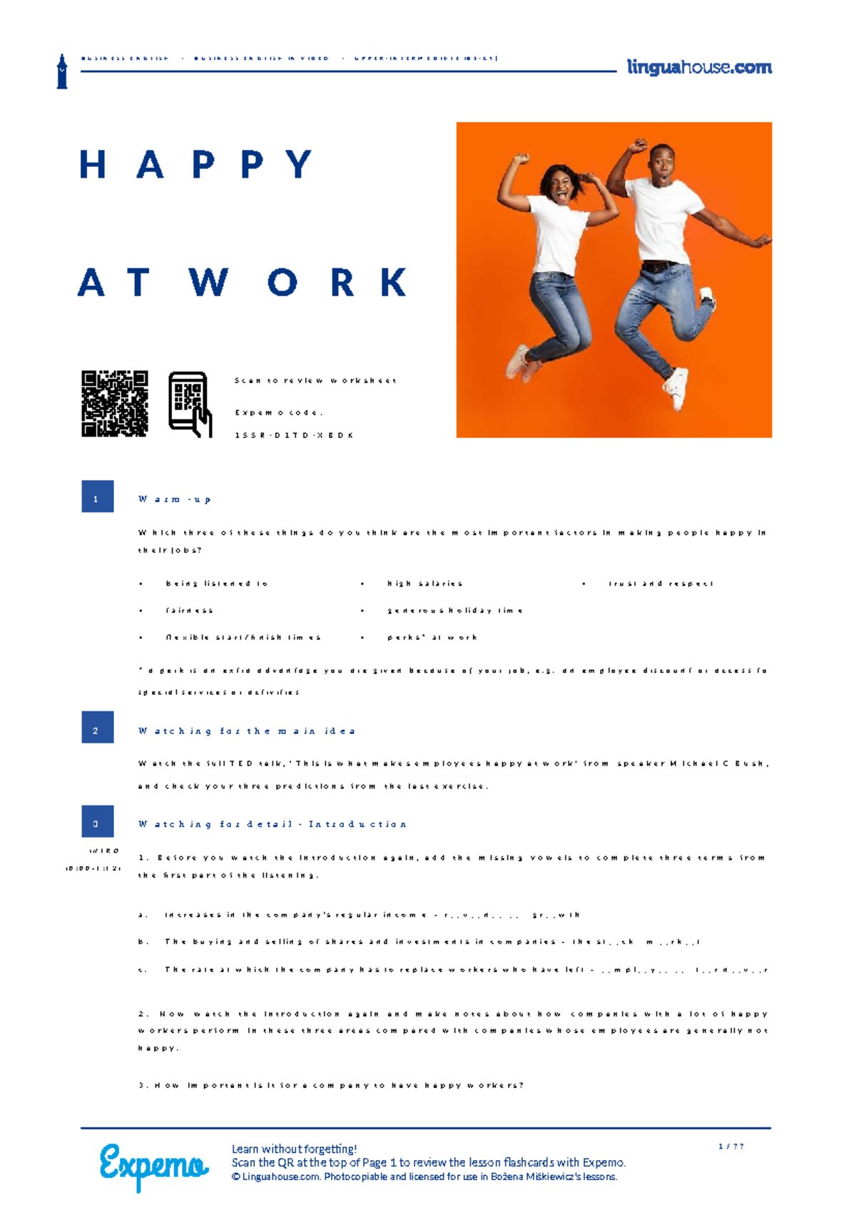 Happy at work: Key factors for employee satisfaction in BUS 101 - Studocu