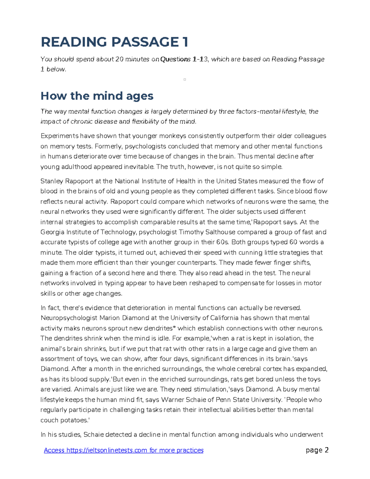 Reading Passage 1 - good - READING PASSAGE 1 You should spend about 20 ...