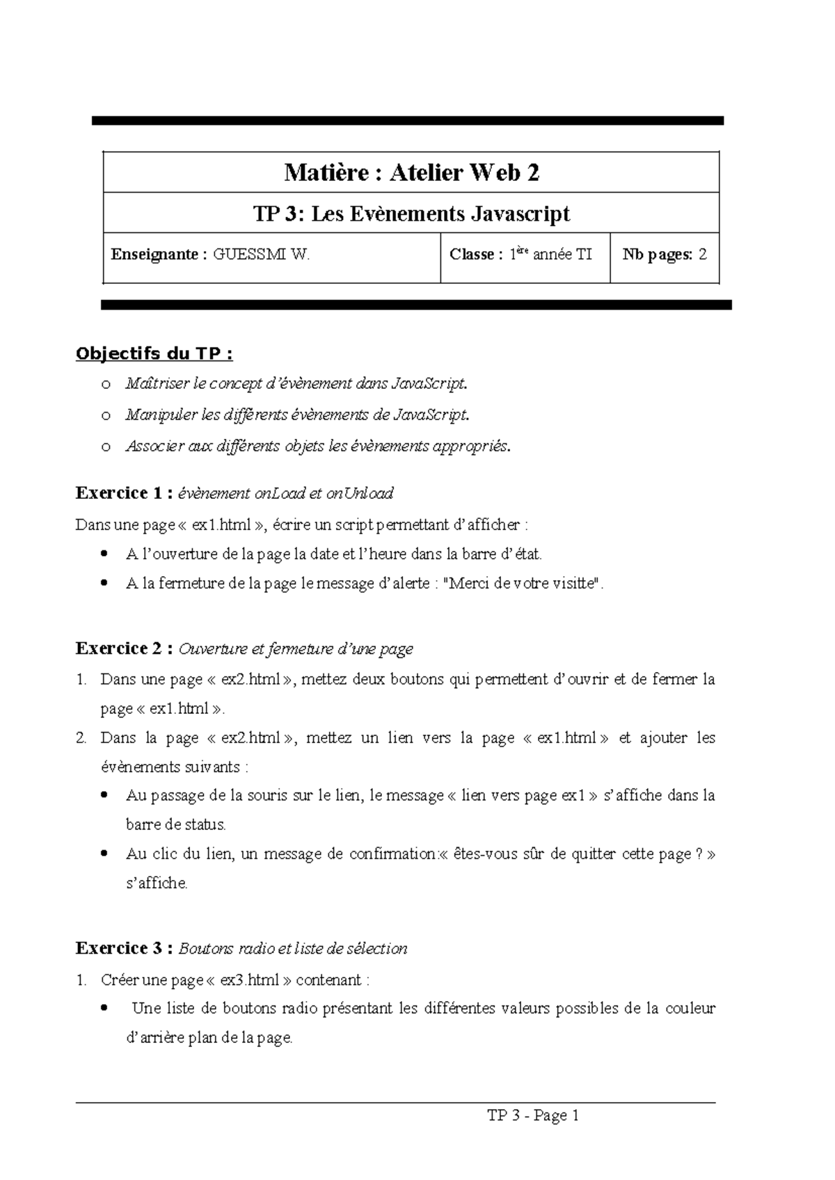 8.TP3-JS-evenement 1 - files for freshman iset TI - Matière : Atelier ...