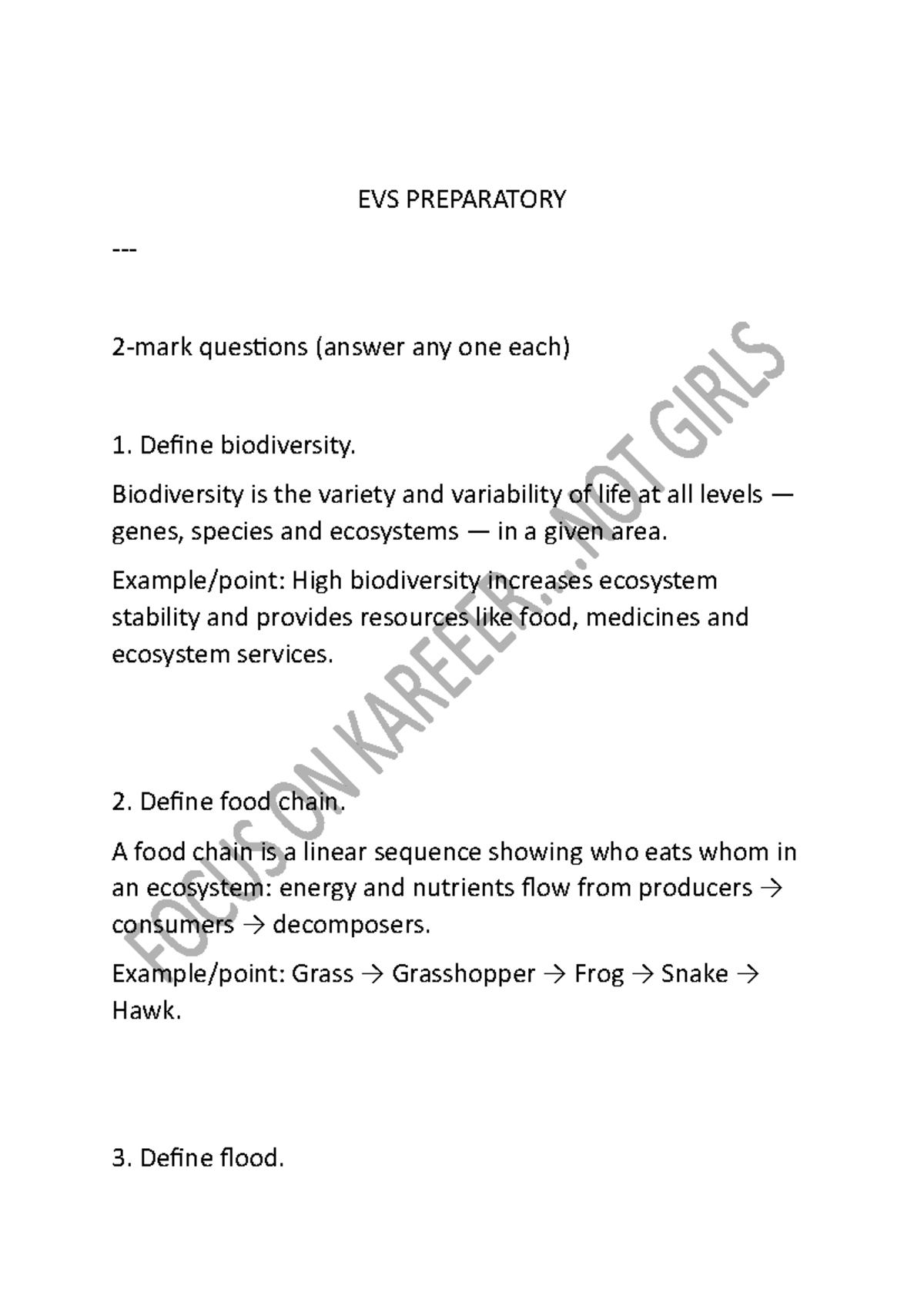 EVS 101 Final Exam Prep: Key Concepts on Biodiversity & Pollution - Studocu