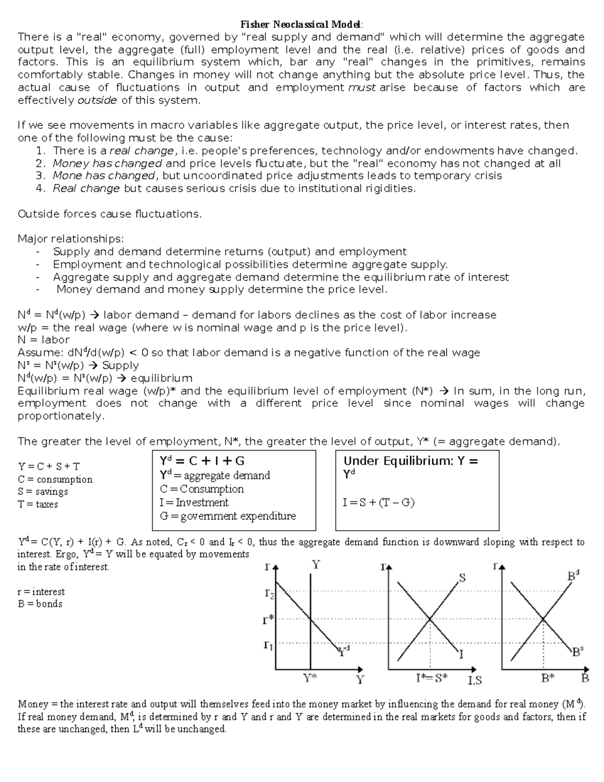 Fisher Neoclassical Model: Understanding Equilibrium and Fluctuations ...