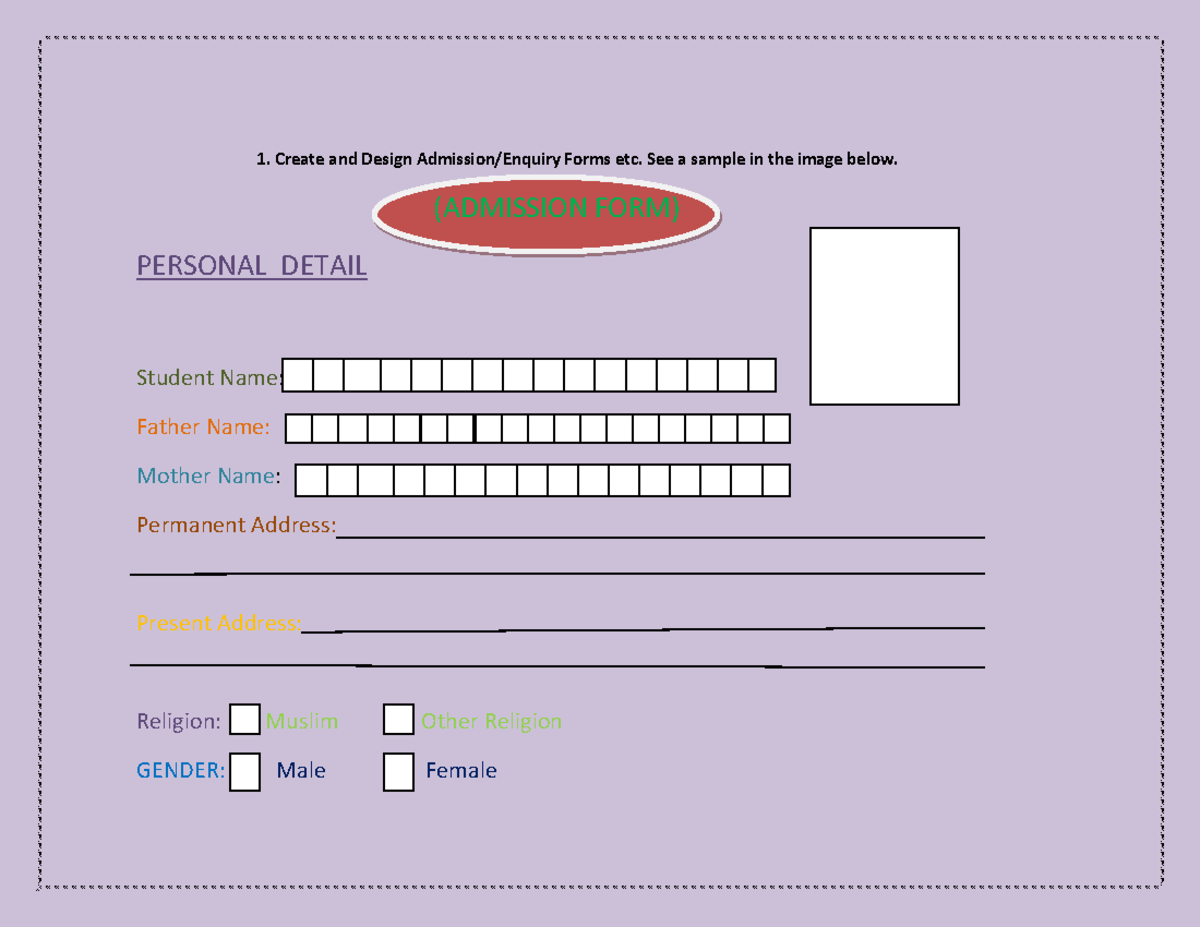 435613652 assignment of ms word docx - Create and Design Admission ...