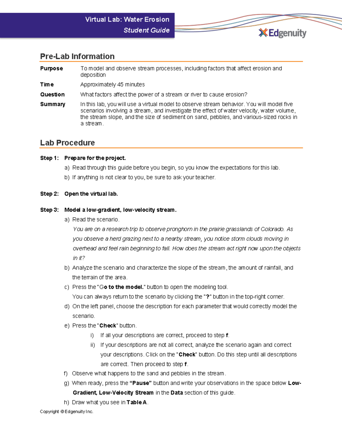 Virtual Lab (WTR 101): Student Guide to Water Erosion Simulation - Studocu