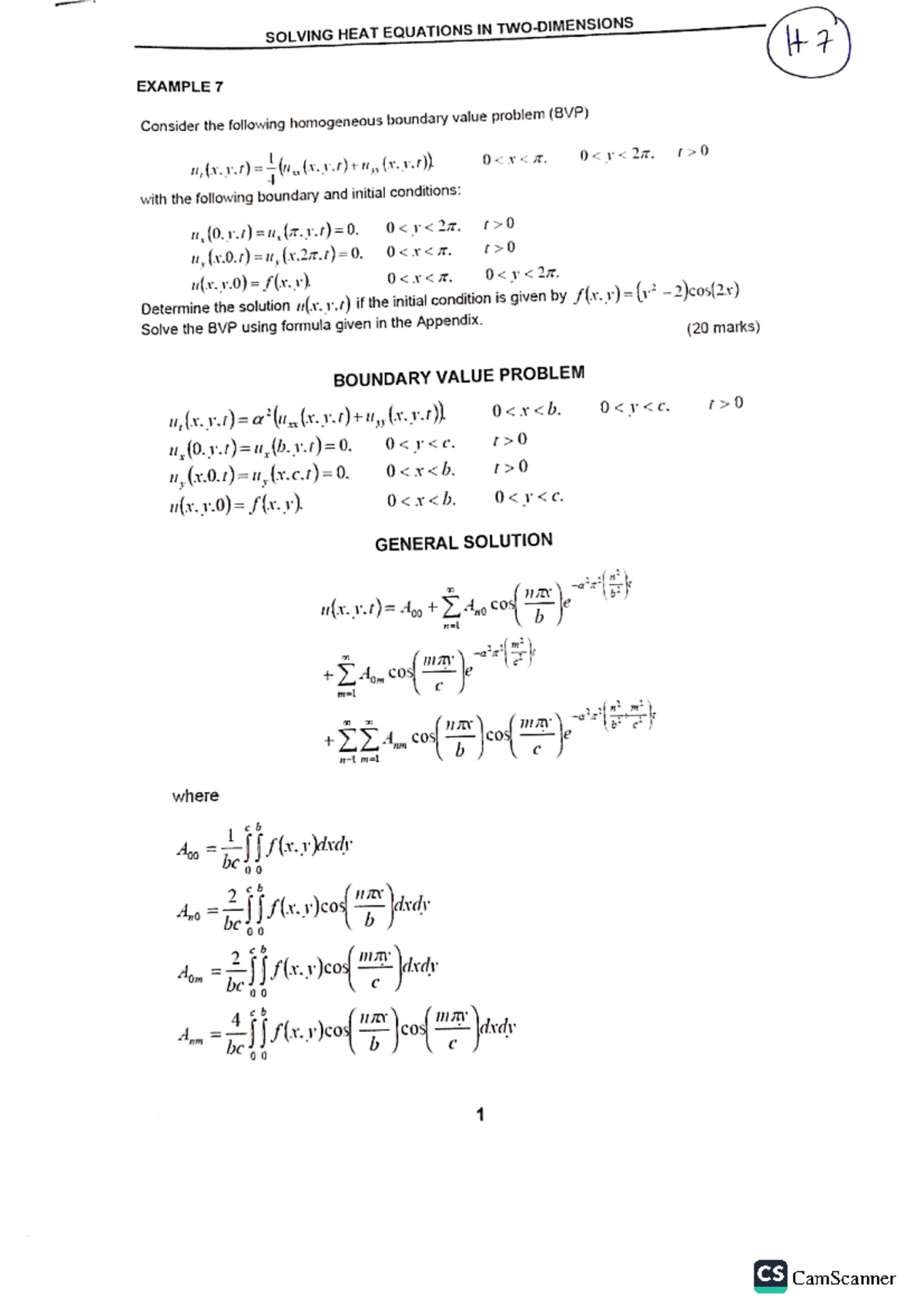 Heat Eqn (Example 7) - 2 Dimensional Heat Equation With Neumann BC ...