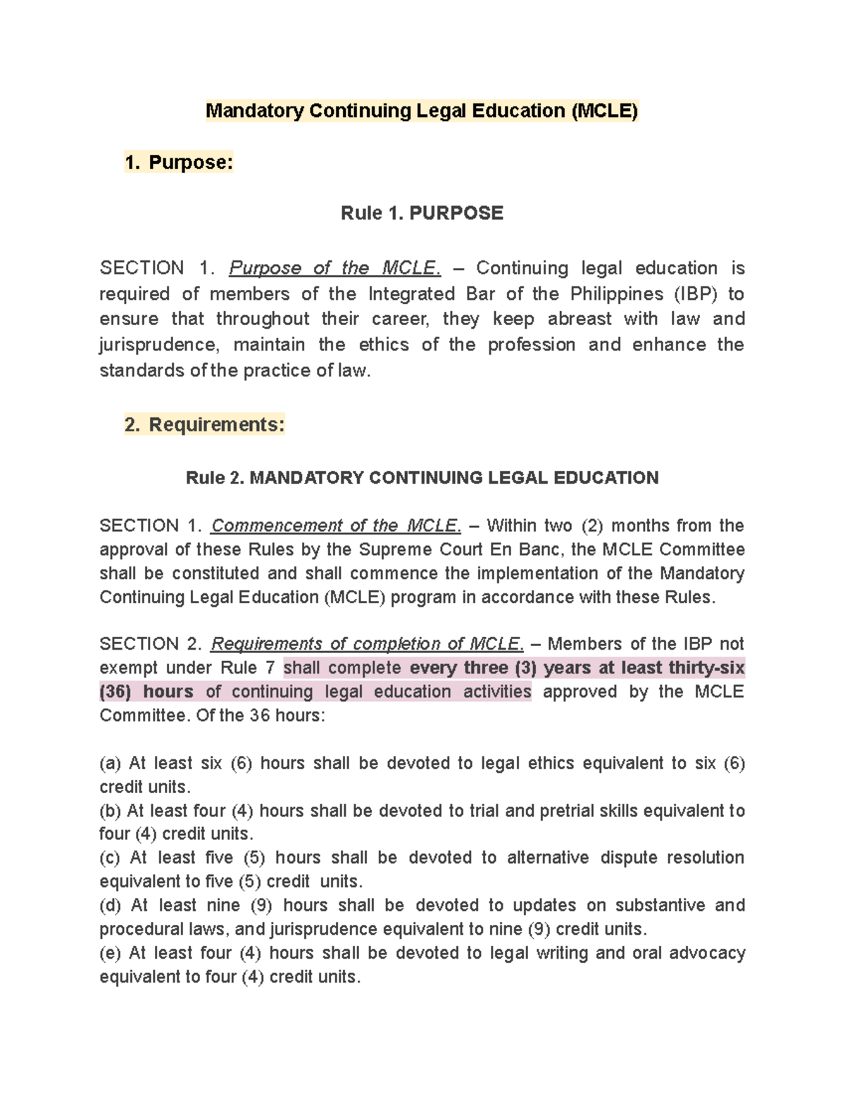 Legal Ethics Week 15 MCLE & Notarial Practice - Mandatory Continuing ...