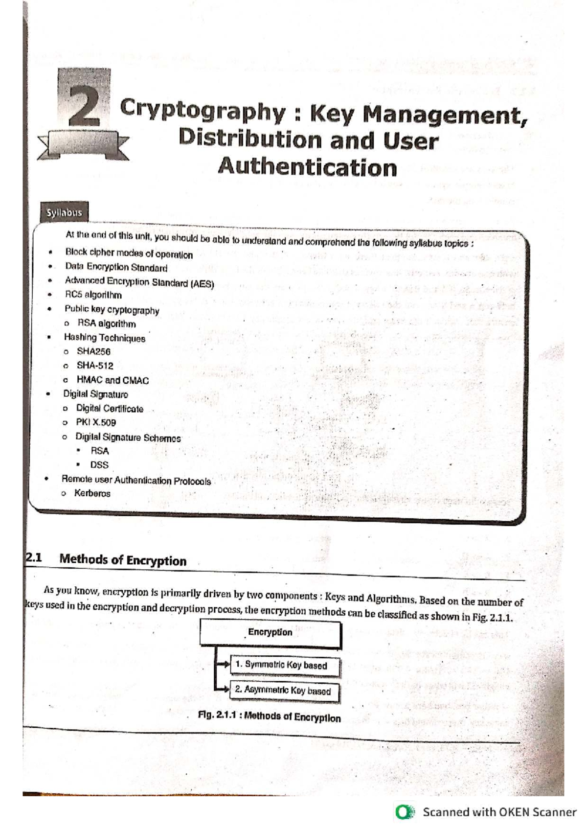 Cryptography (MU) Syllabus: Key Management, Distribution & User ...
