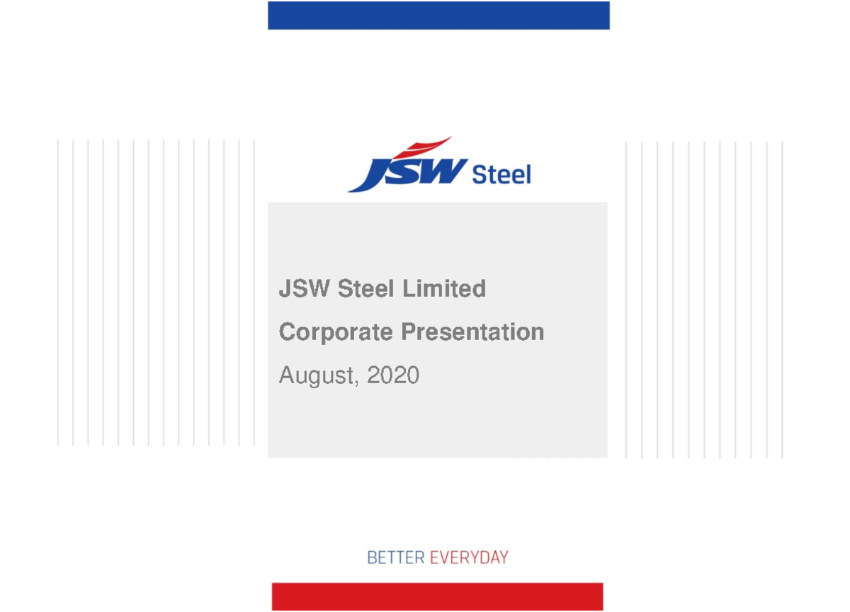 JSW Steel Limited Corporate Presentation - Investor Insights Aug 2020 ...