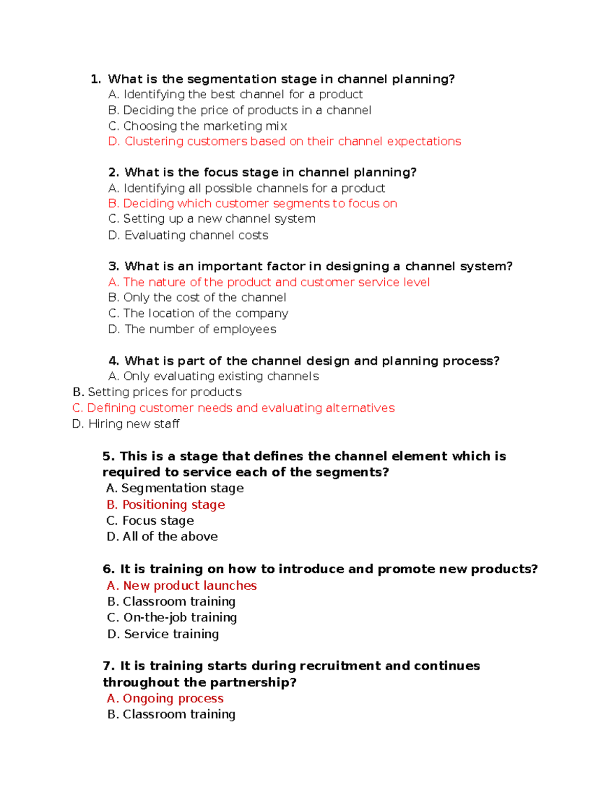 Inbound 2192653617446281184: Channel Planning & Design Quiz Notes - Studocu
