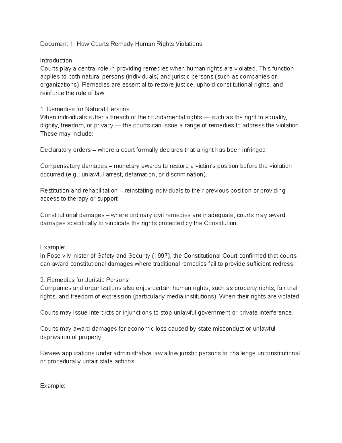 Human Rights Remedies: Court Actions for Individuals & Organizations ...