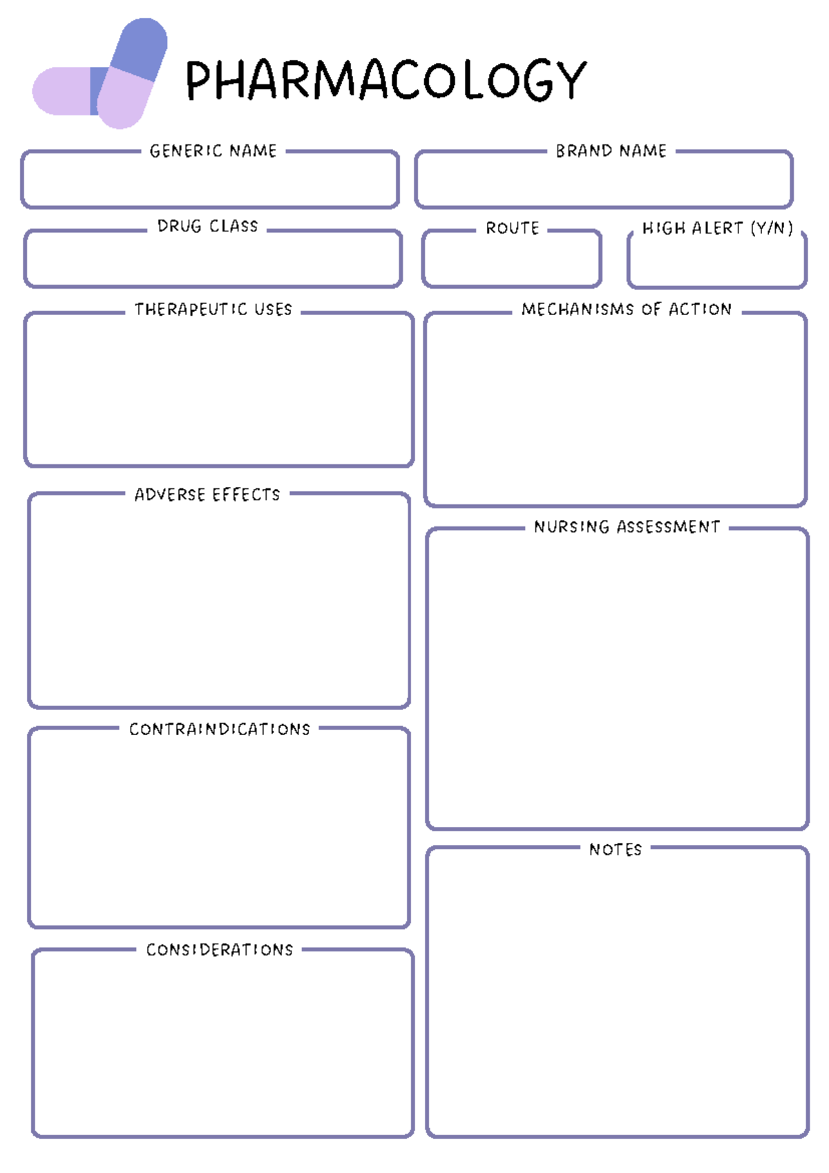 PHARM 101: Comprehensive Pharmacology Template & Notes - Studocu