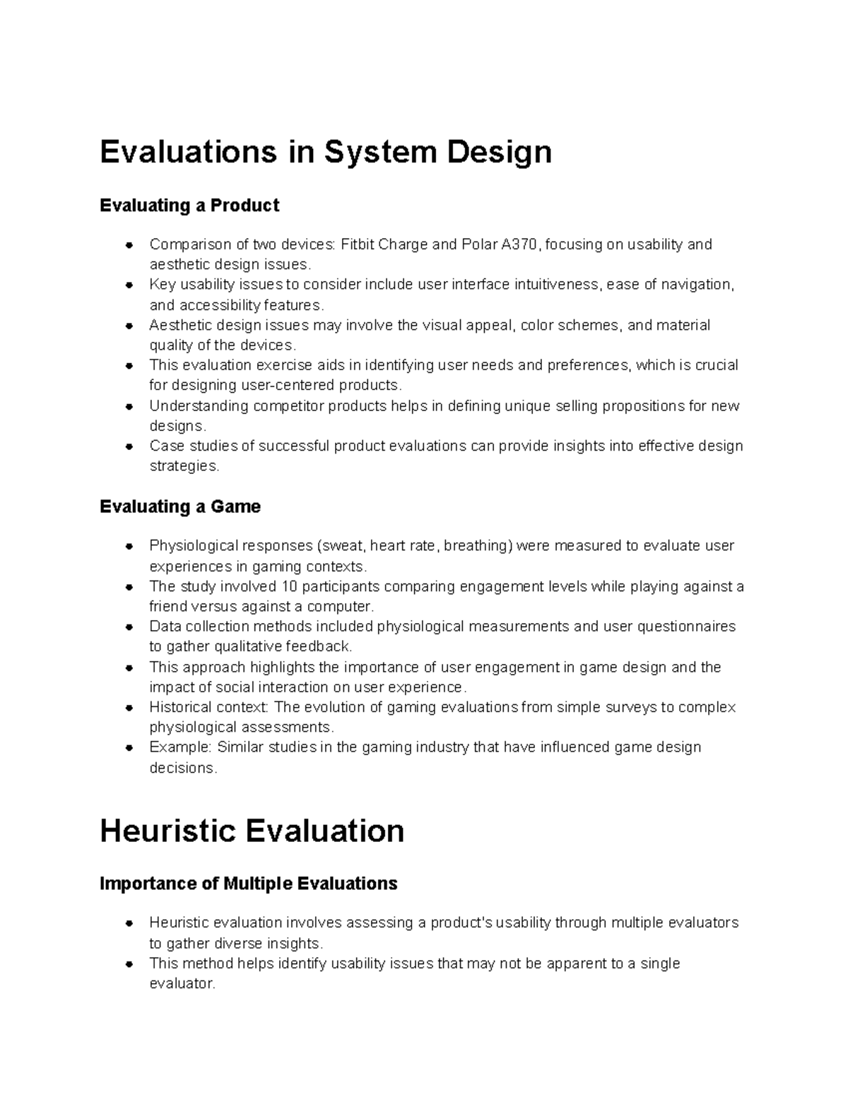 Evaluations in System Design - Evaluations in System Design Evaluating ...