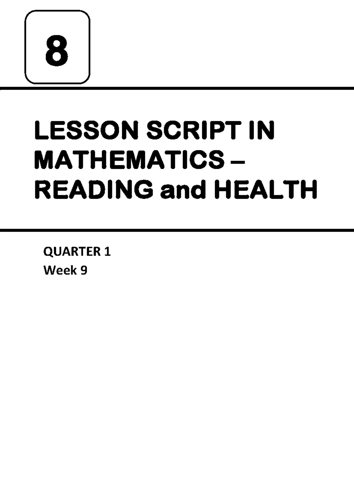 2024 LS G8 CUF MATH Q1 WEEK5 Reading Health - LESSON SCRIPT IN ...