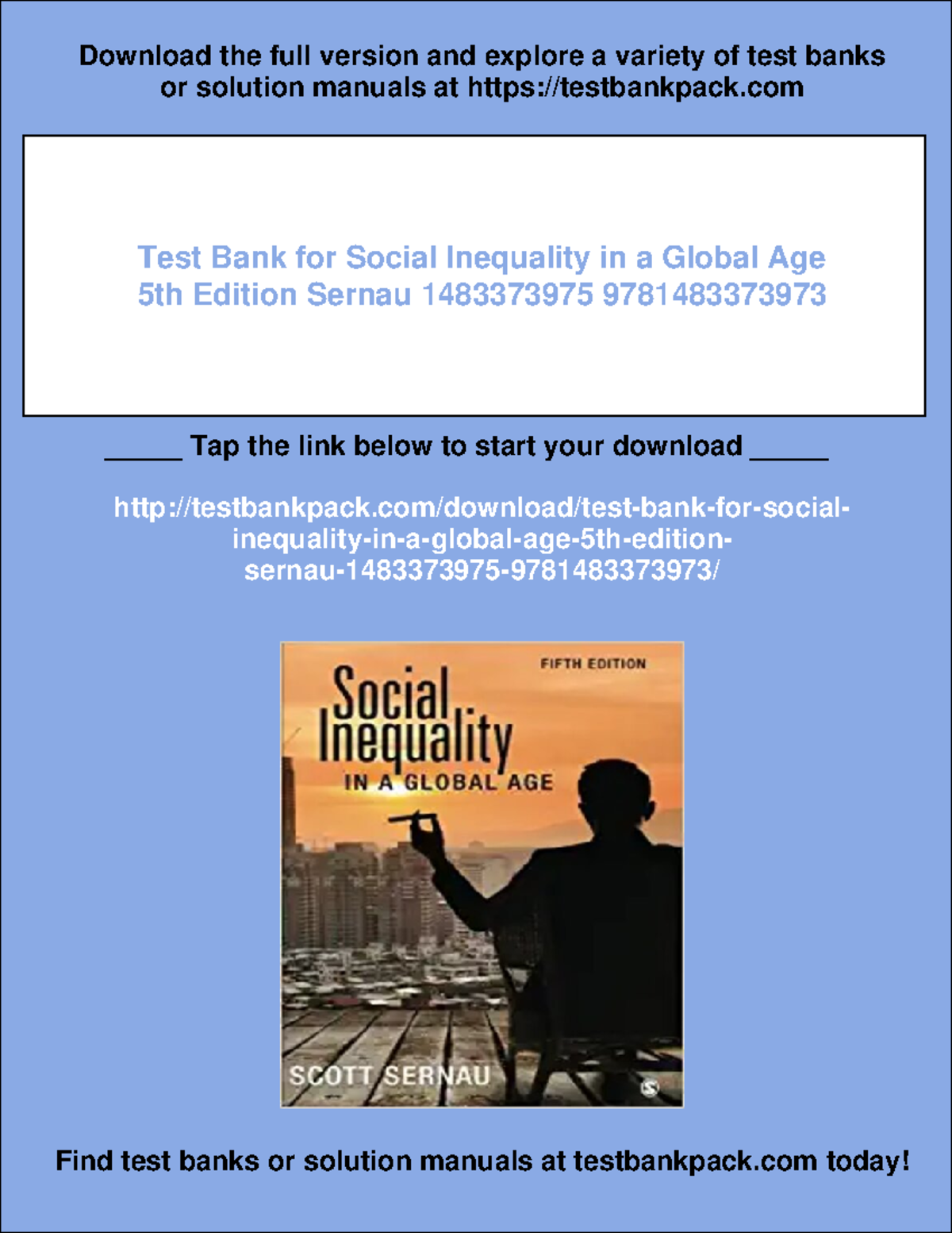 10326 - Test bank for social inequality in a global age 5th edition ...