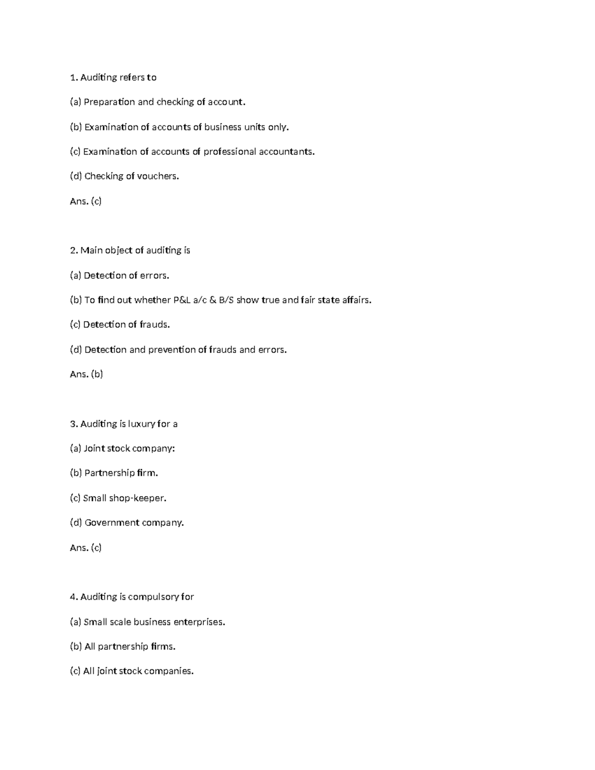 Auditing Objectives and Key Concepts - ACCT 101 Lecture Notes - Studocu
