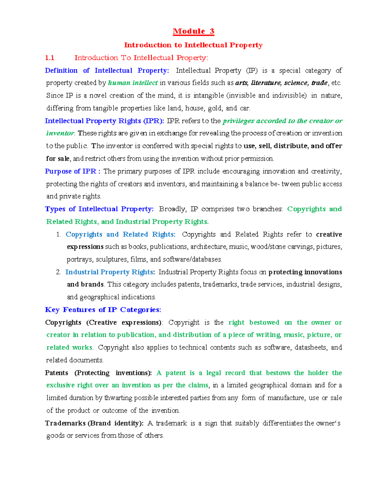 BMRK557 - Module 3: Introduction to Intellectual Property Overview ...