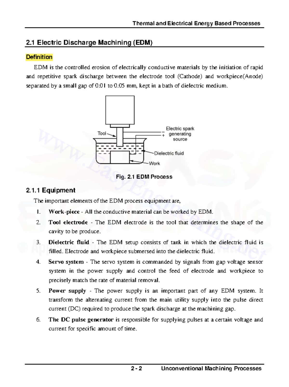 Electro Discharge Machining (EDM) Overview and Process Details - Studocu