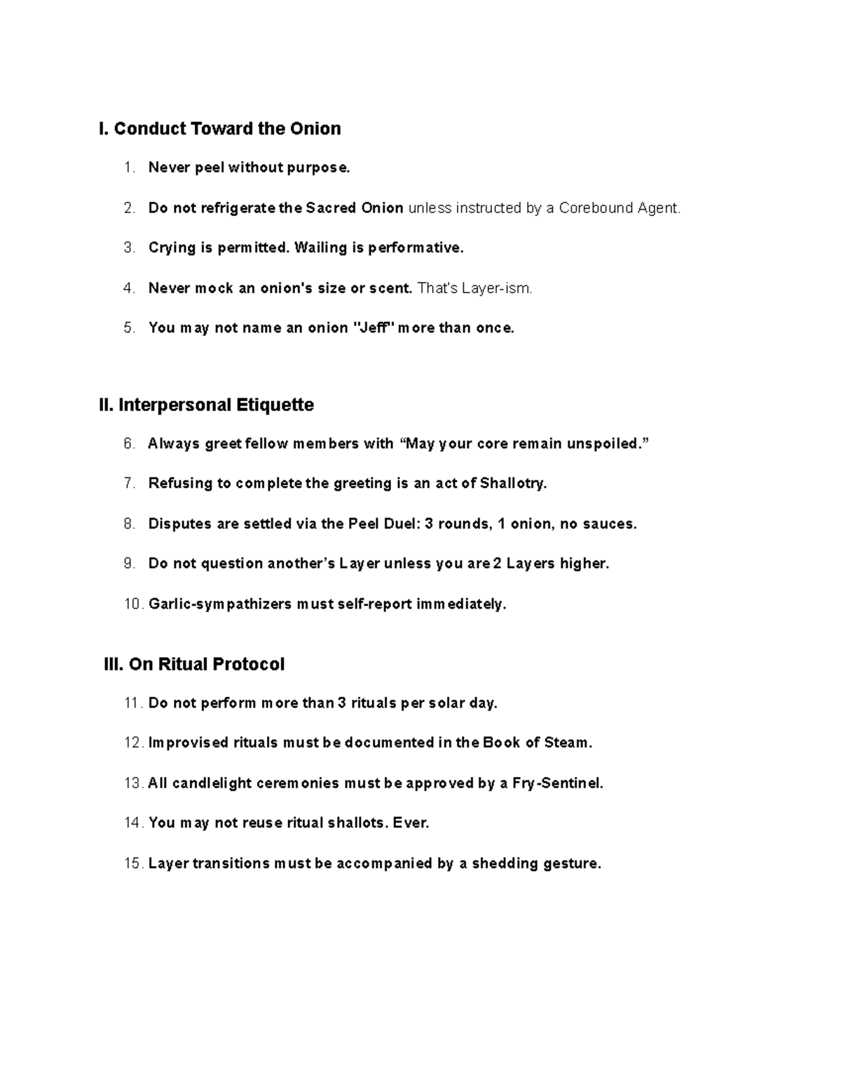 Onion Etiquette and Ritual Protocol Guidelines - Studocu
